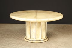 Extendable Lacquered Goatskin Dining Table, c 1970, Restored w French Polish