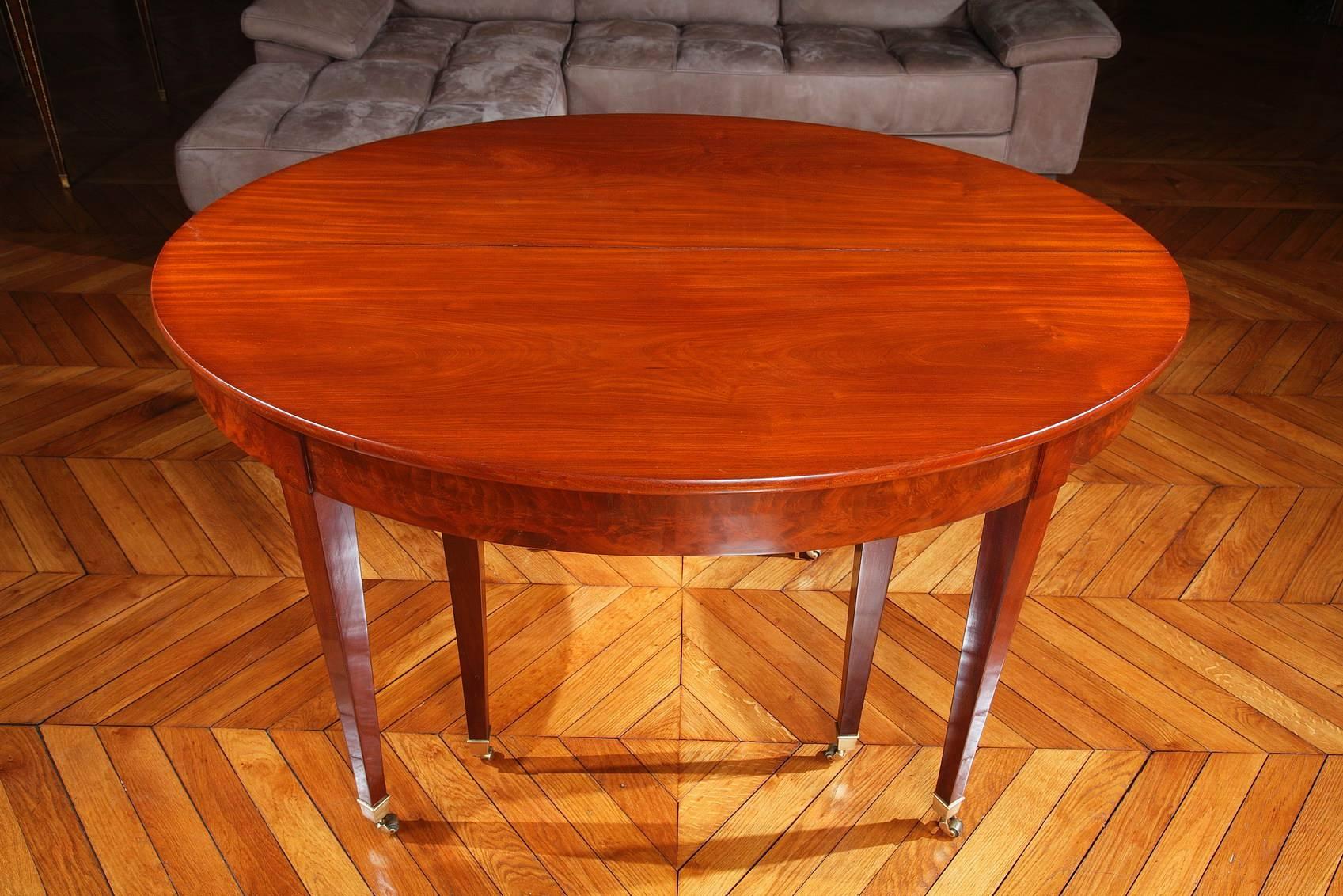 French Extendable Mahogany Dining Room Table, Directoire Period