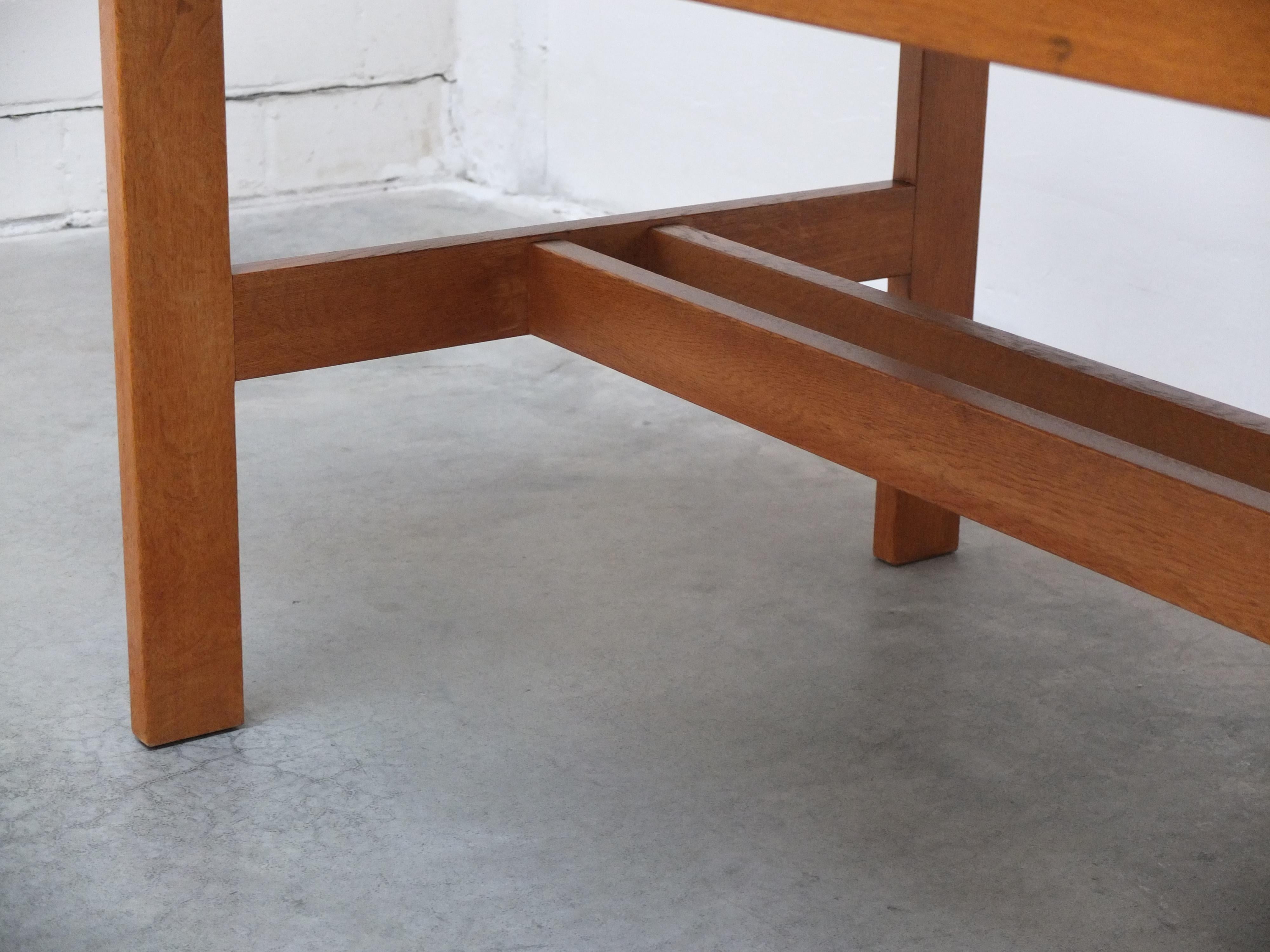 Extendable 'N-Line' Dining Table in Oak by P&J Neirinck, 1960s For Sale 4