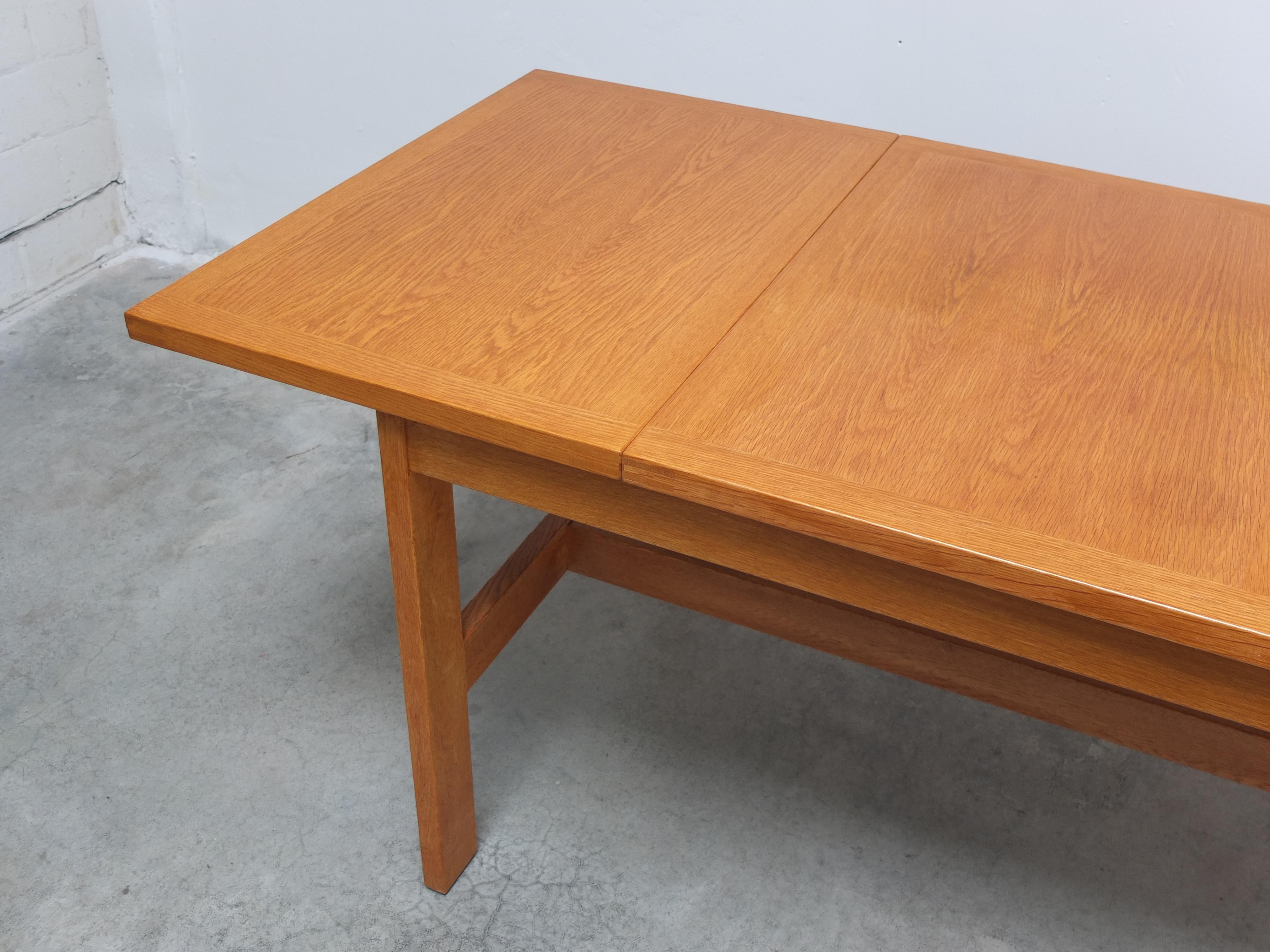 Extendable 'N-Line' Dining Table in Oak by P&J Neirinck, 1960s For Sale 8