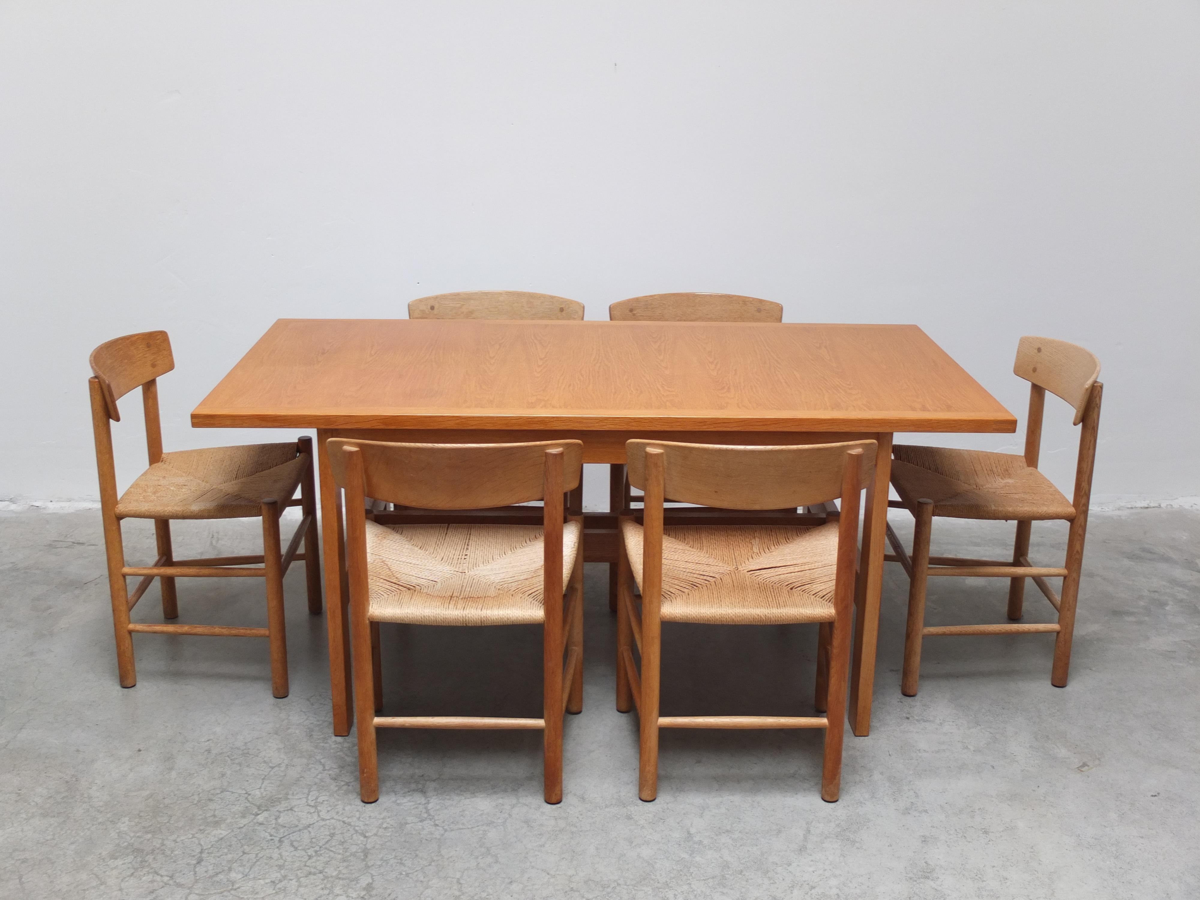 Extendable 'N-Line' Dining Table in Oak by P&J Neirinck, 1960s For Sale 10