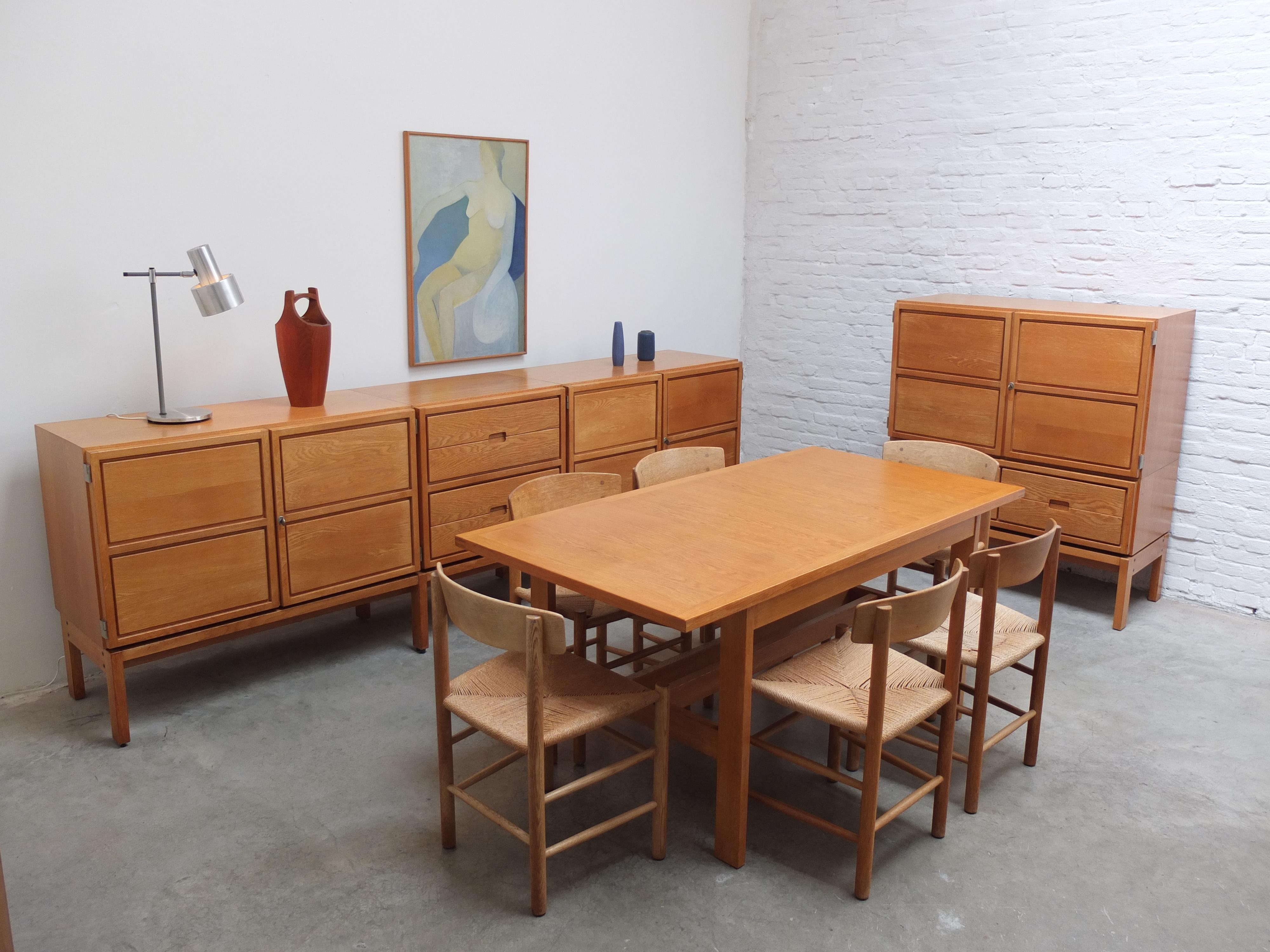 Extendable 'N-Line' Dining Table in Oak by P&J Neirinck, 1960s For Sale 12