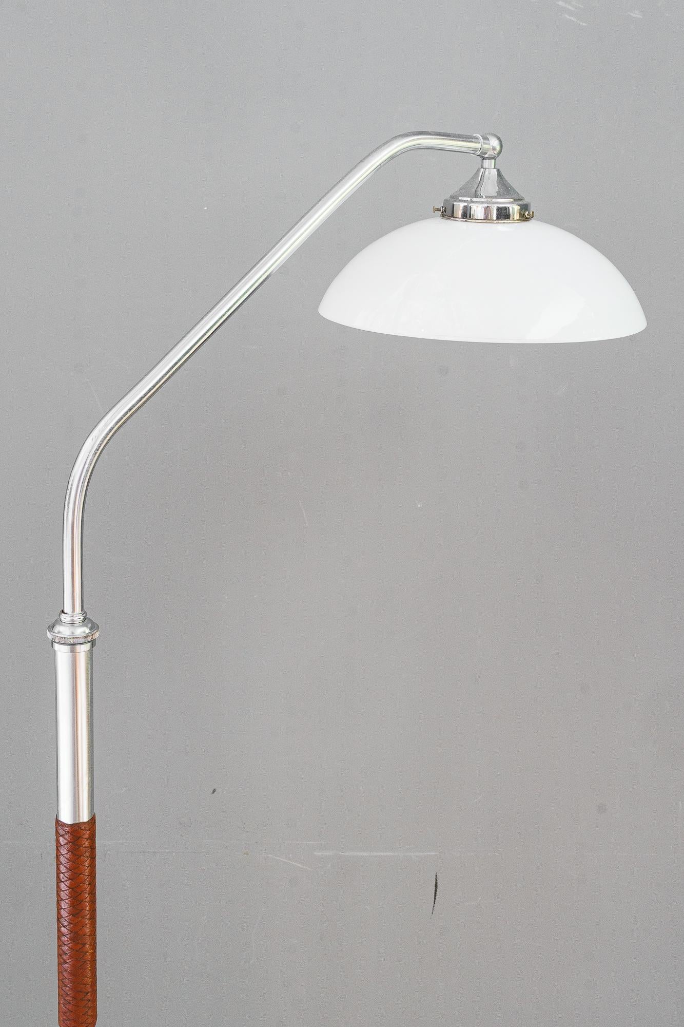 Art Deco Extendable nickel-plated art deco floor lamp vienna around 1920s For Sale