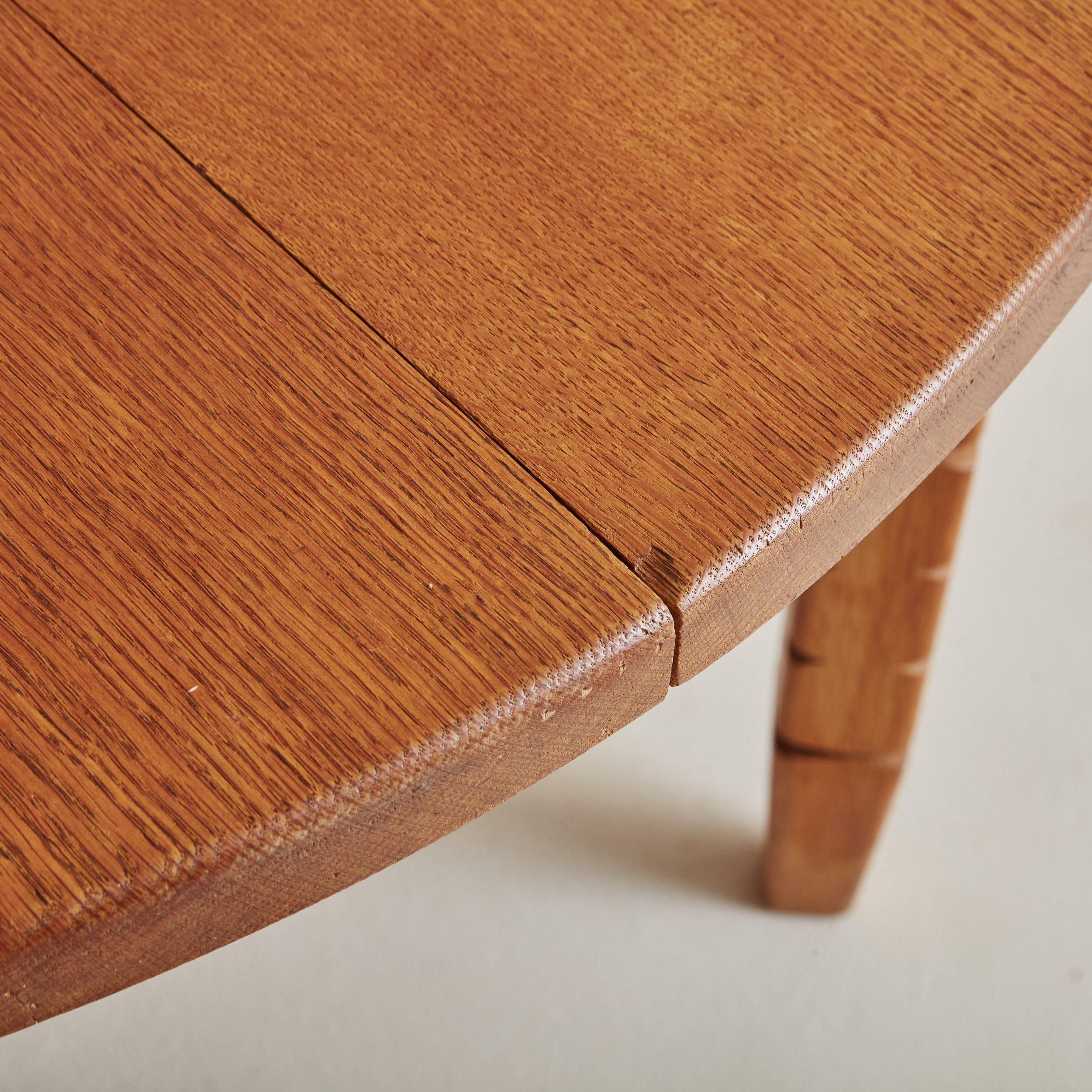 Danish Extendable Oak Dining Table Attributed to Henning Kjærnulf, Denmark 1964