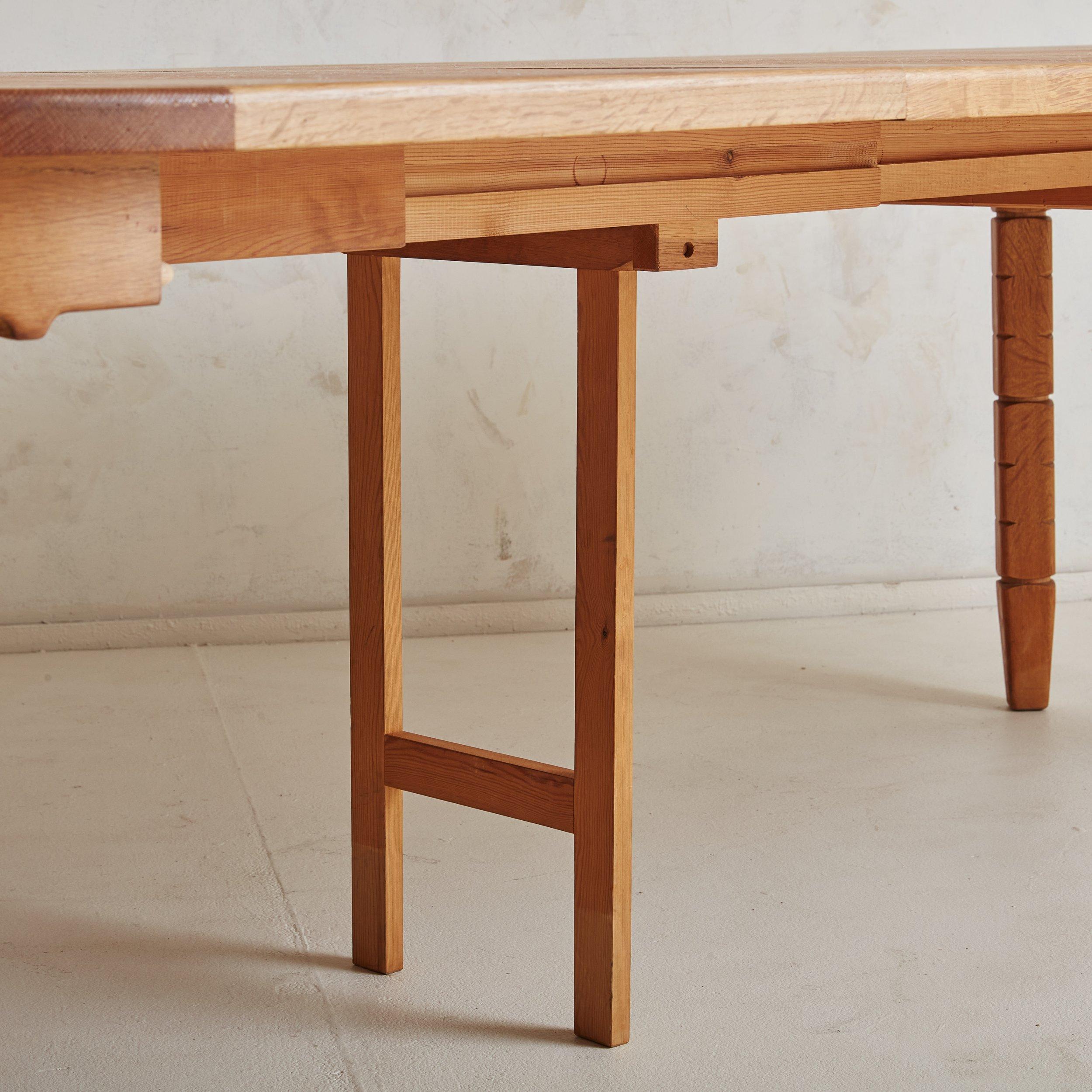 Extendable Oak Dining Table Attributed to Henning Kjærnulf, Denmark 1964 For Sale 1