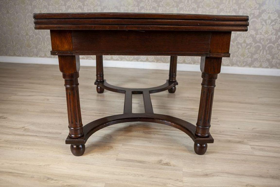 Mesa de comedor extensible de roble de principios del siglo XX en Bueno estado para la venta en Opole, PL