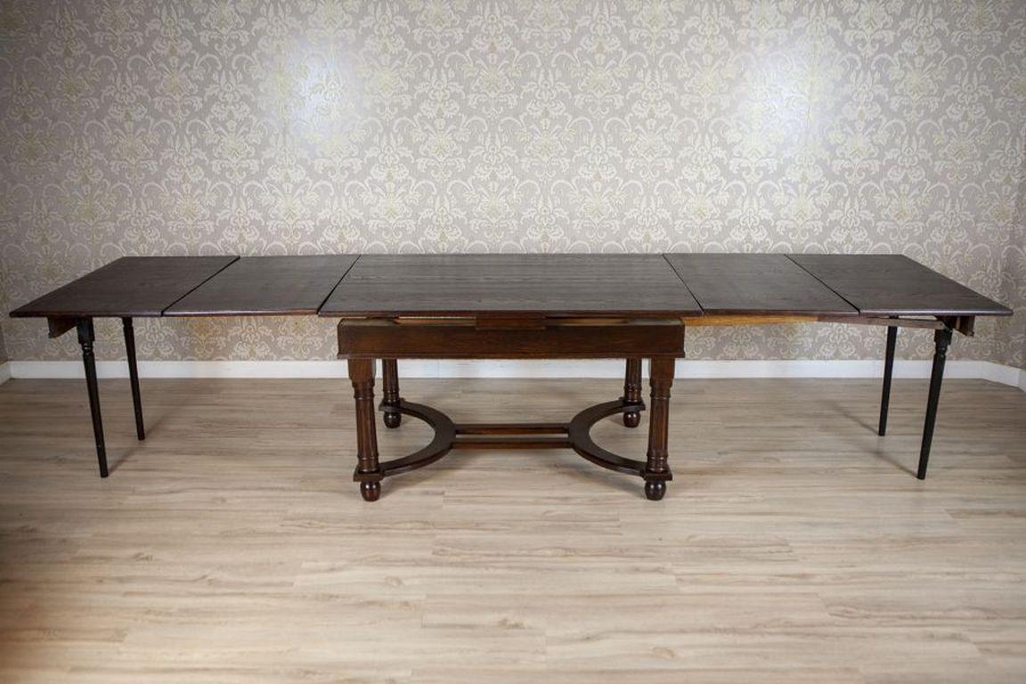 Mesa de comedor extensible de roble de principios del siglo XX en venta 2