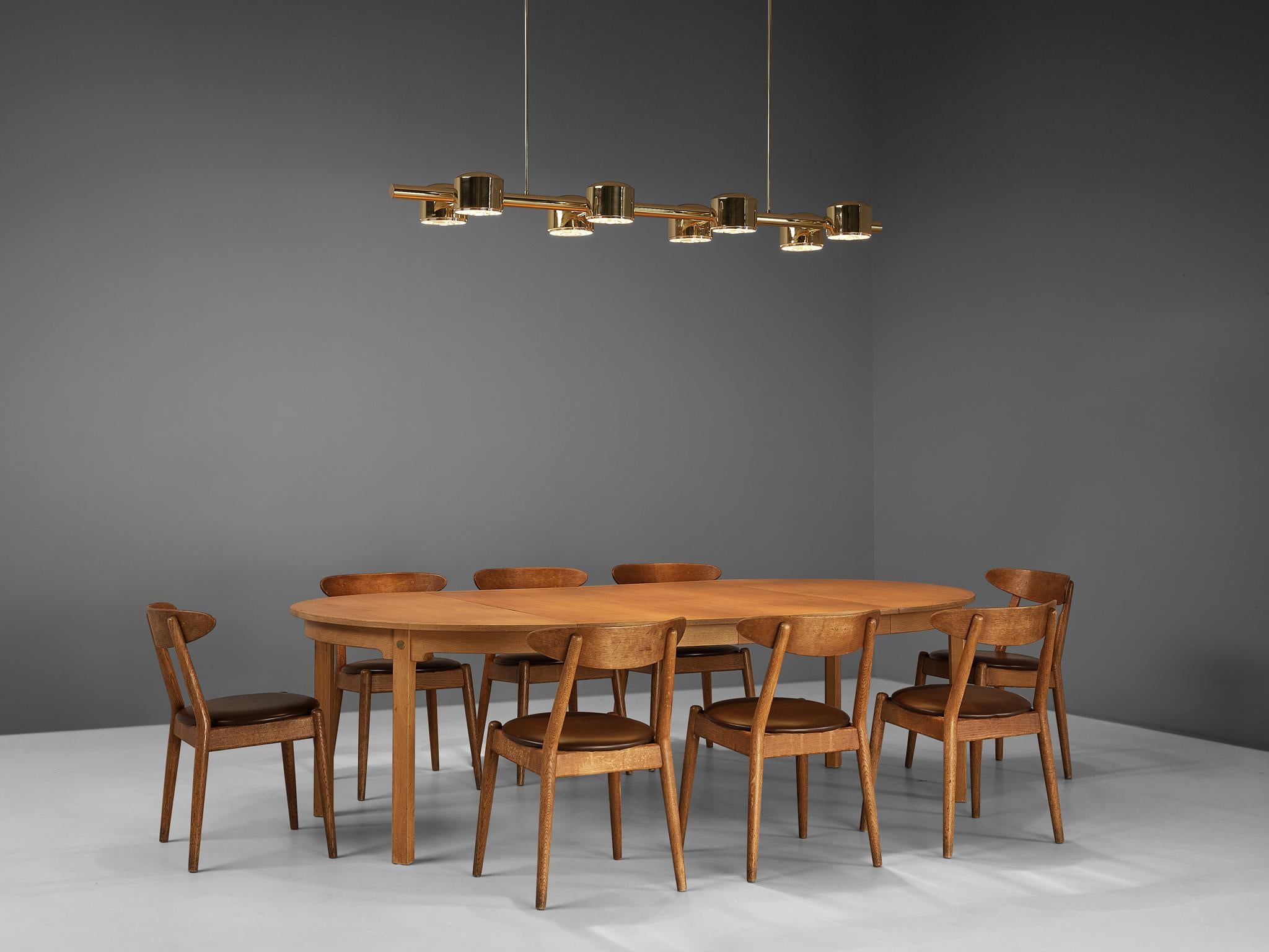 Extendable Oak Dining Table with ‘Louisiana’ Chairs and Jakobsson Chandelier 1