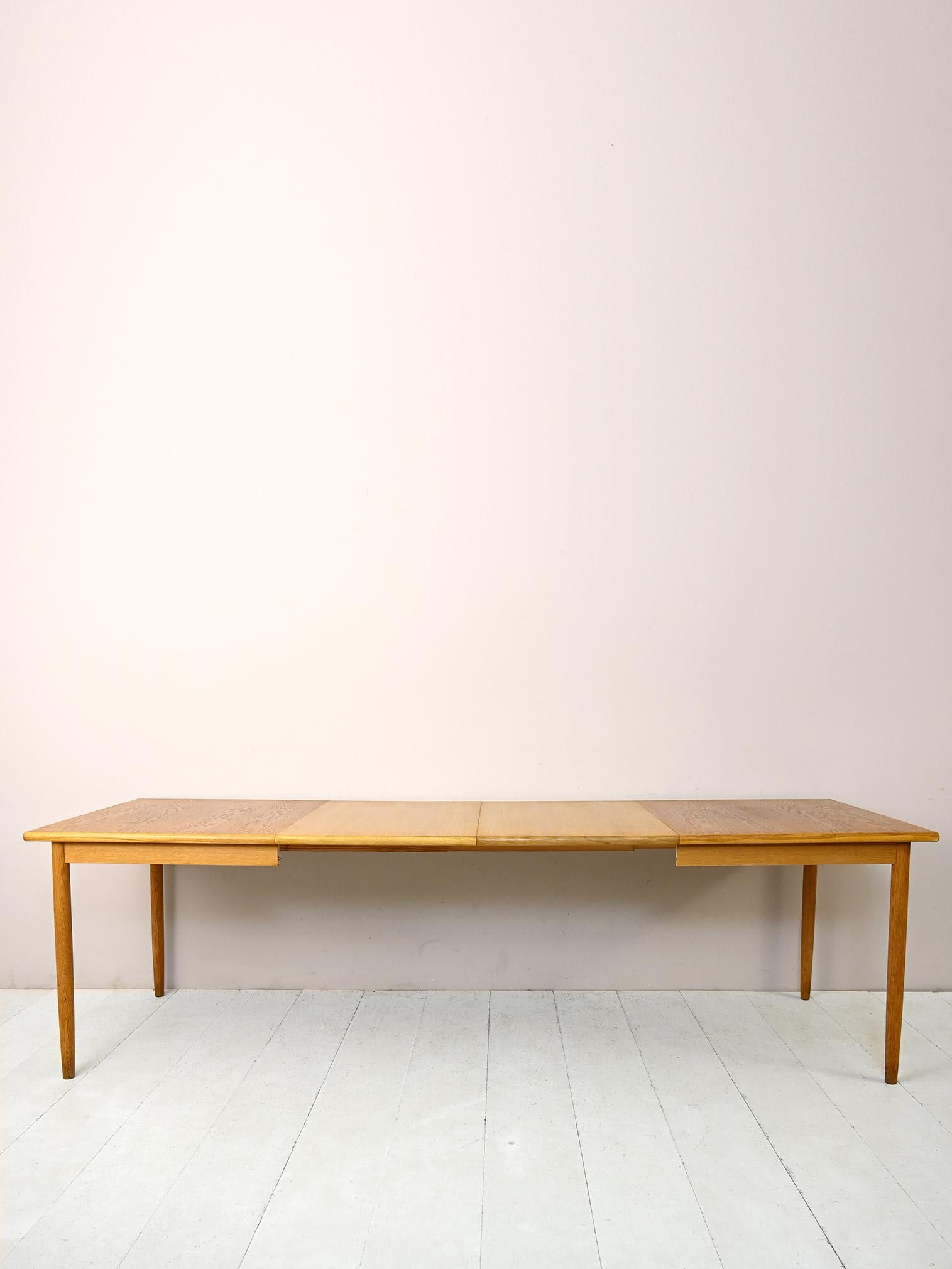 Scandinavian Modern Extendable Oak Table For Sale
