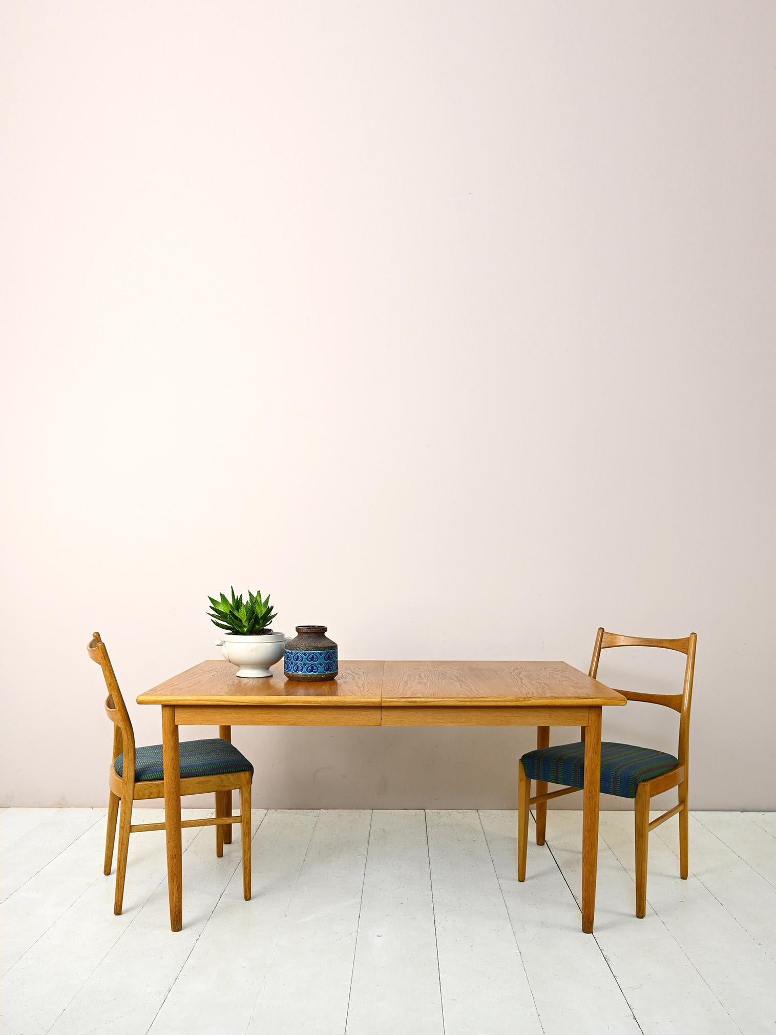 Scandinavian Extendable Oak Table For Sale