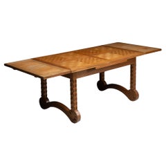 Tavolo allungabile in parquet, Francia, 1960 circa