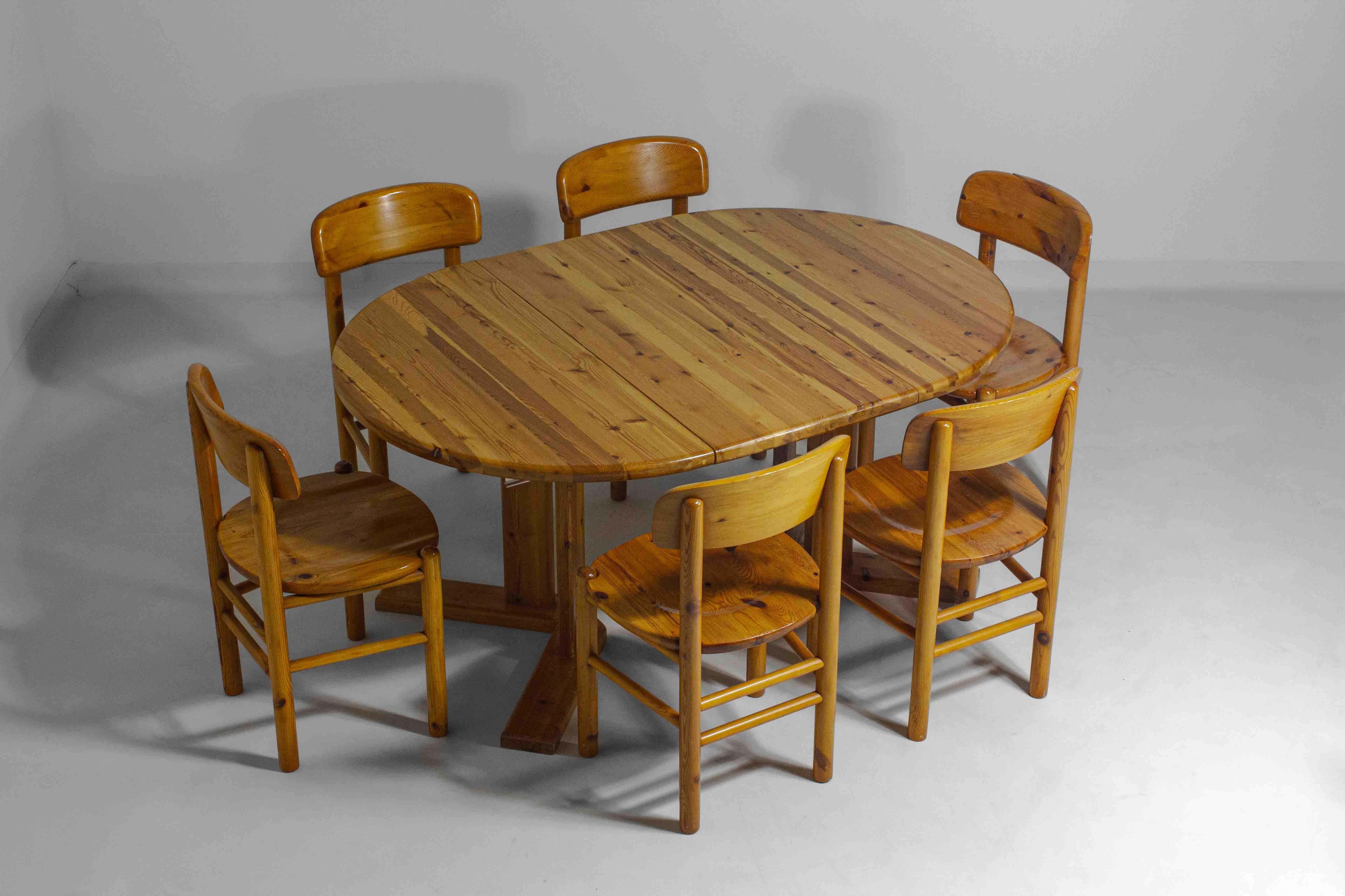 Table à manger extensible en pin de Rainer Daumiller, 1970 en vente 3