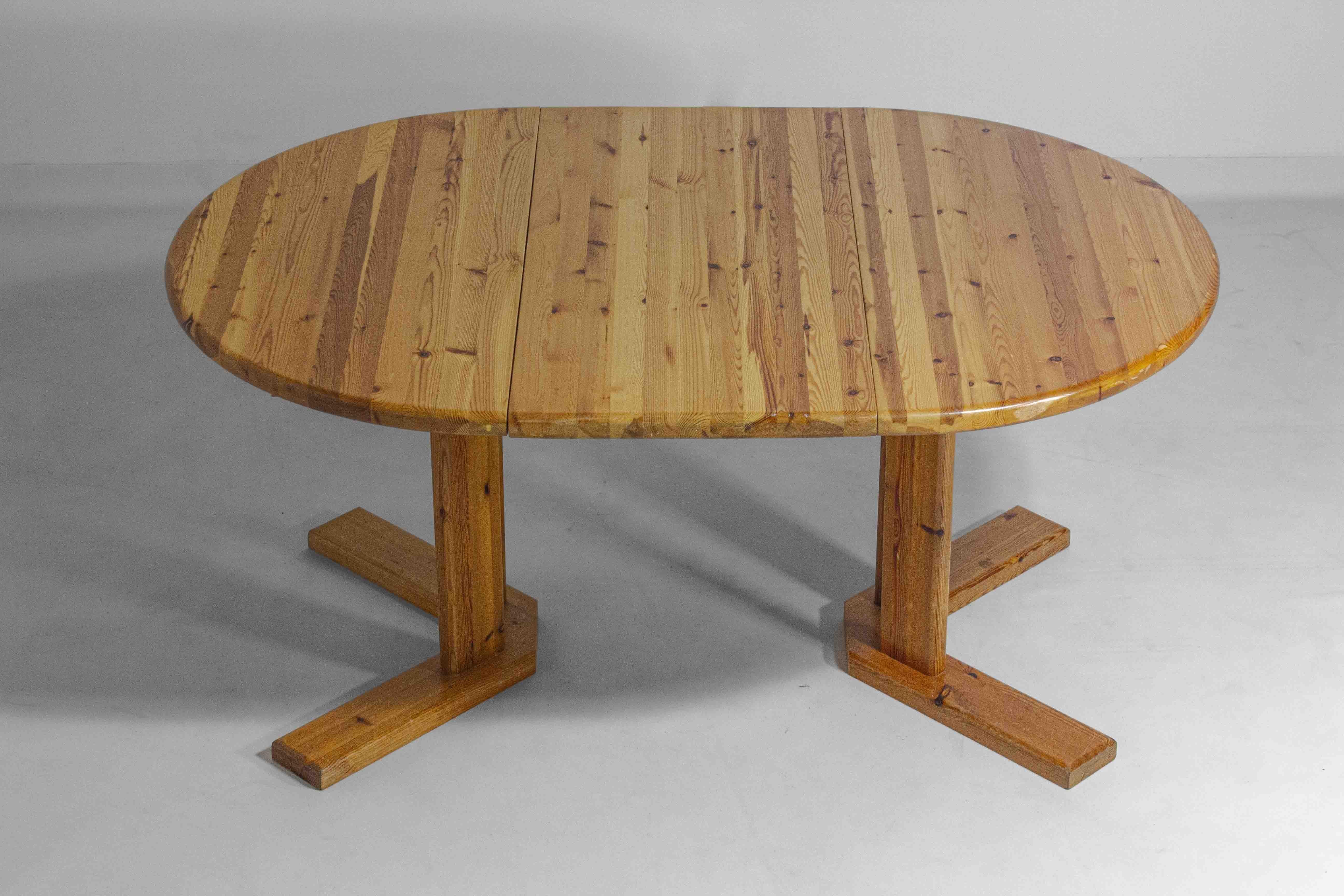 Pin Table à manger extensible en pin de Rainer Daumiller, 1970 en vente
