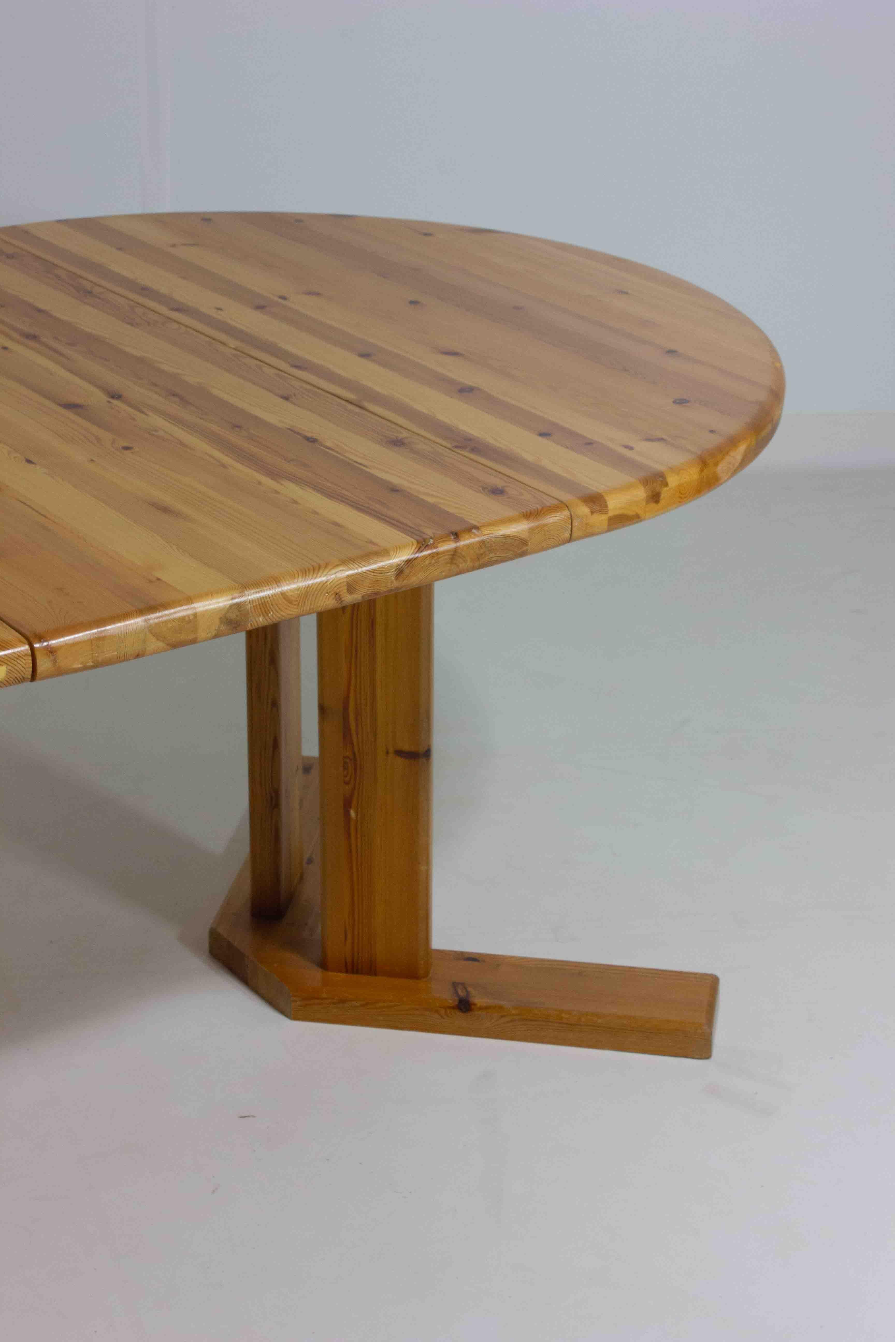 Table à manger extensible en pin de Rainer Daumiller, 1970 en vente 2