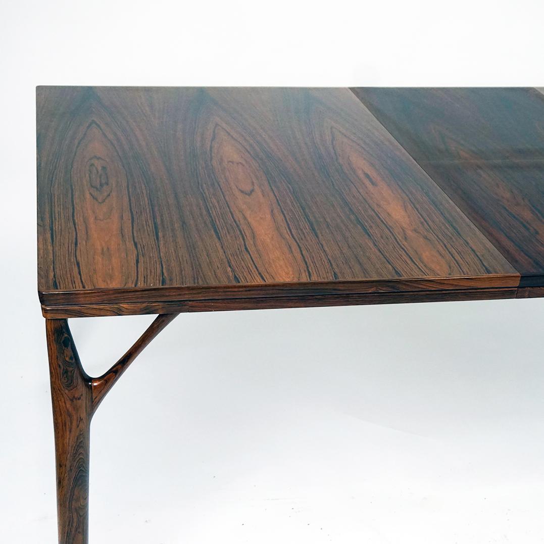 Extendable Rosewood Dining Table by Helge Vestergaard Jensen Denmark For Sale 7