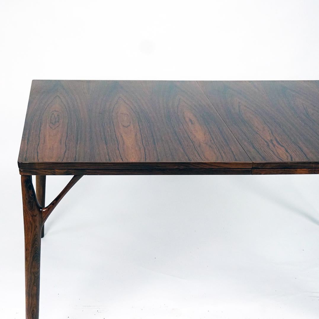 Extendable Rosewood Dining Table by Helge Vestergaard Jensen Denmark For Sale 3