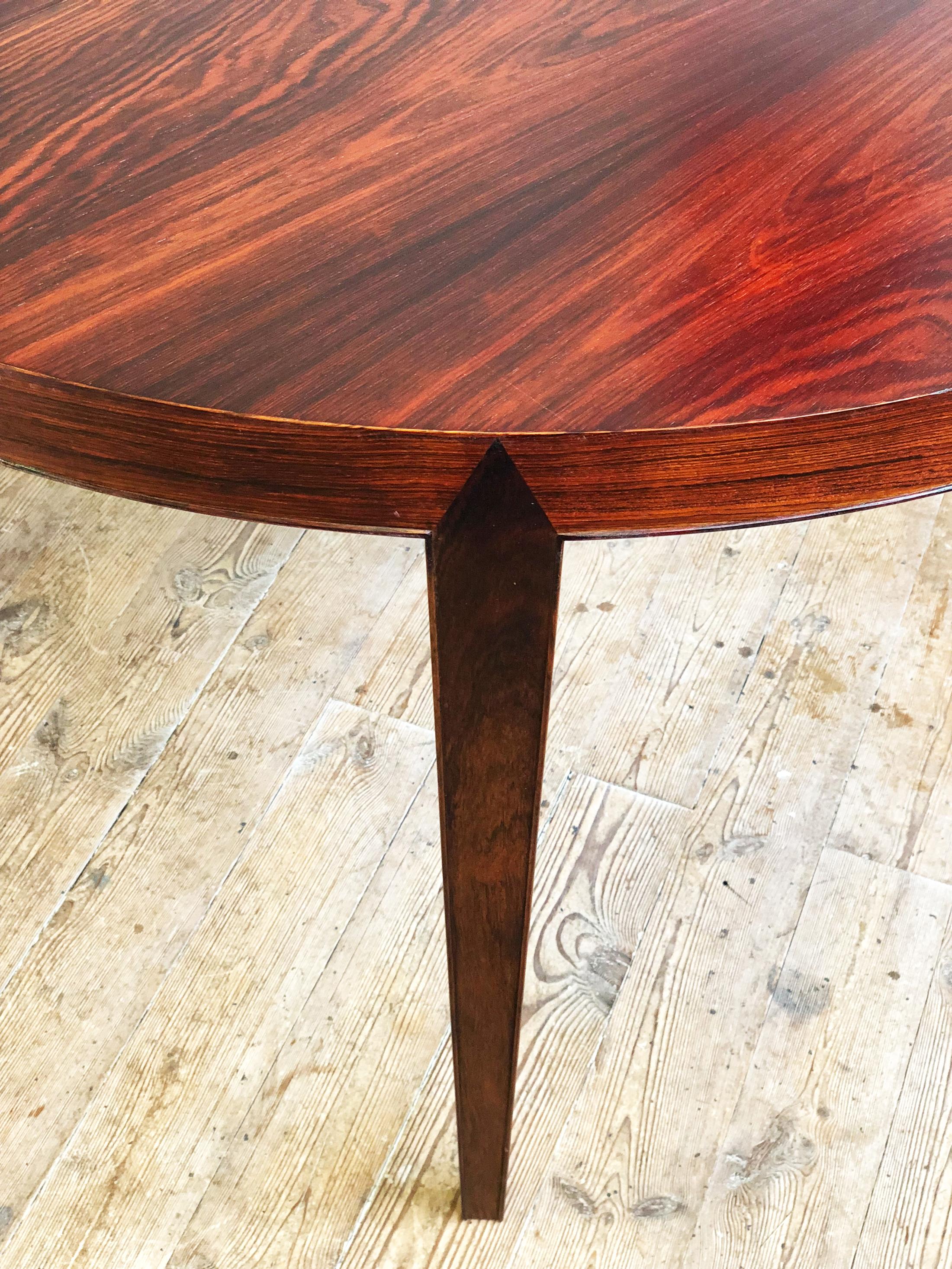 Extendable Rosewood Dining Table by Severin Hansen for Haslev Møbelsnedkeri For Sale 4