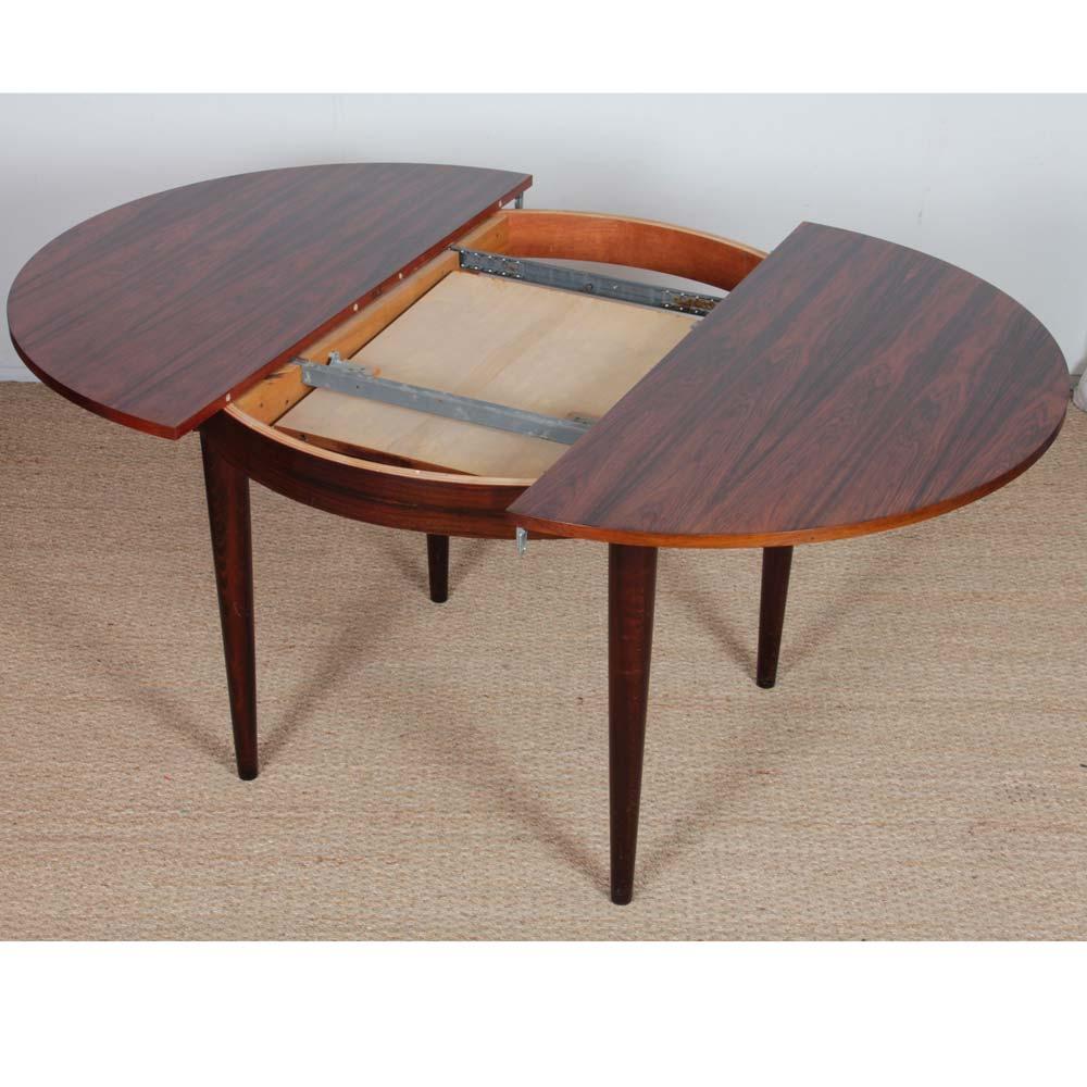 Bois de rose Table de salle à manger à rallonge en palissandre de Rio, 1960 en vente
