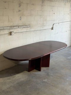 Extendable Rosewood Oval Dining Table Cross Pedestal Mid-Century Modern 1970s