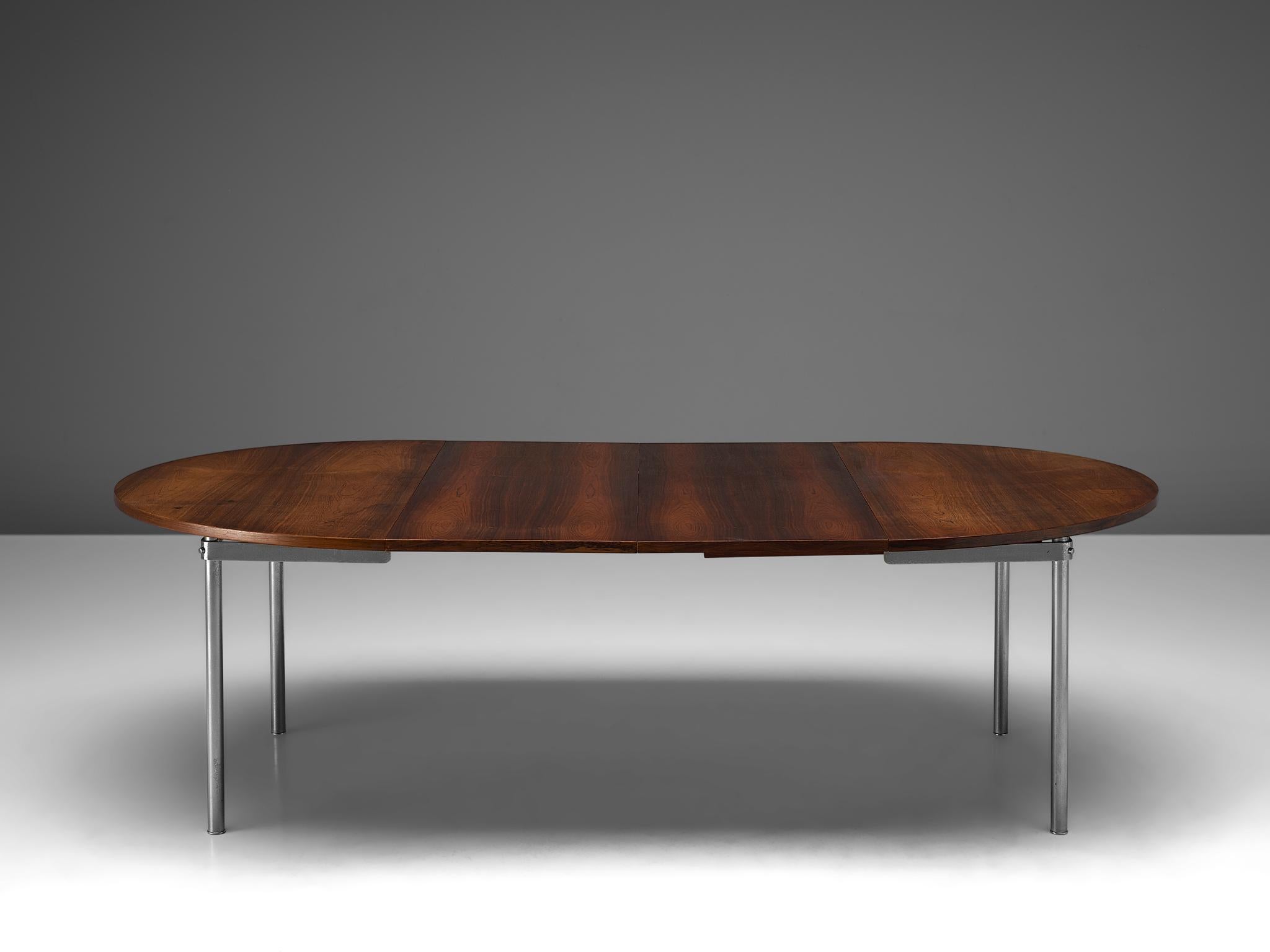 Mid-Century Modern Extendable Rosewood Table by Hans Wegner for Andreas Tuck