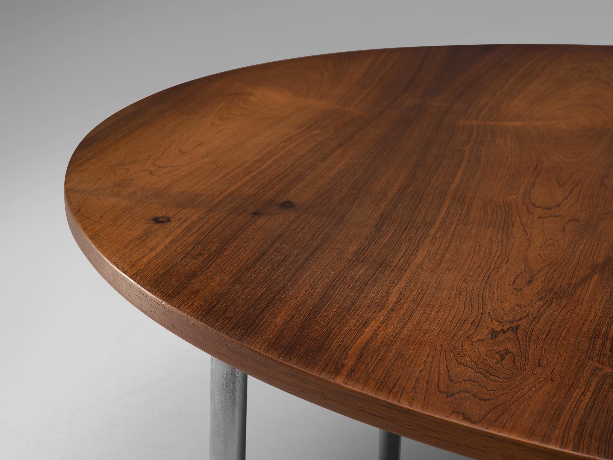 Metal Extendable Rosewood Table by Hans Wegner for Andreas Tuck