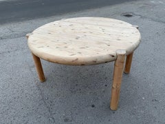 Extendable Round Dining Room Set by Rainer Daumiller Brutalist Table + 5 Chairs