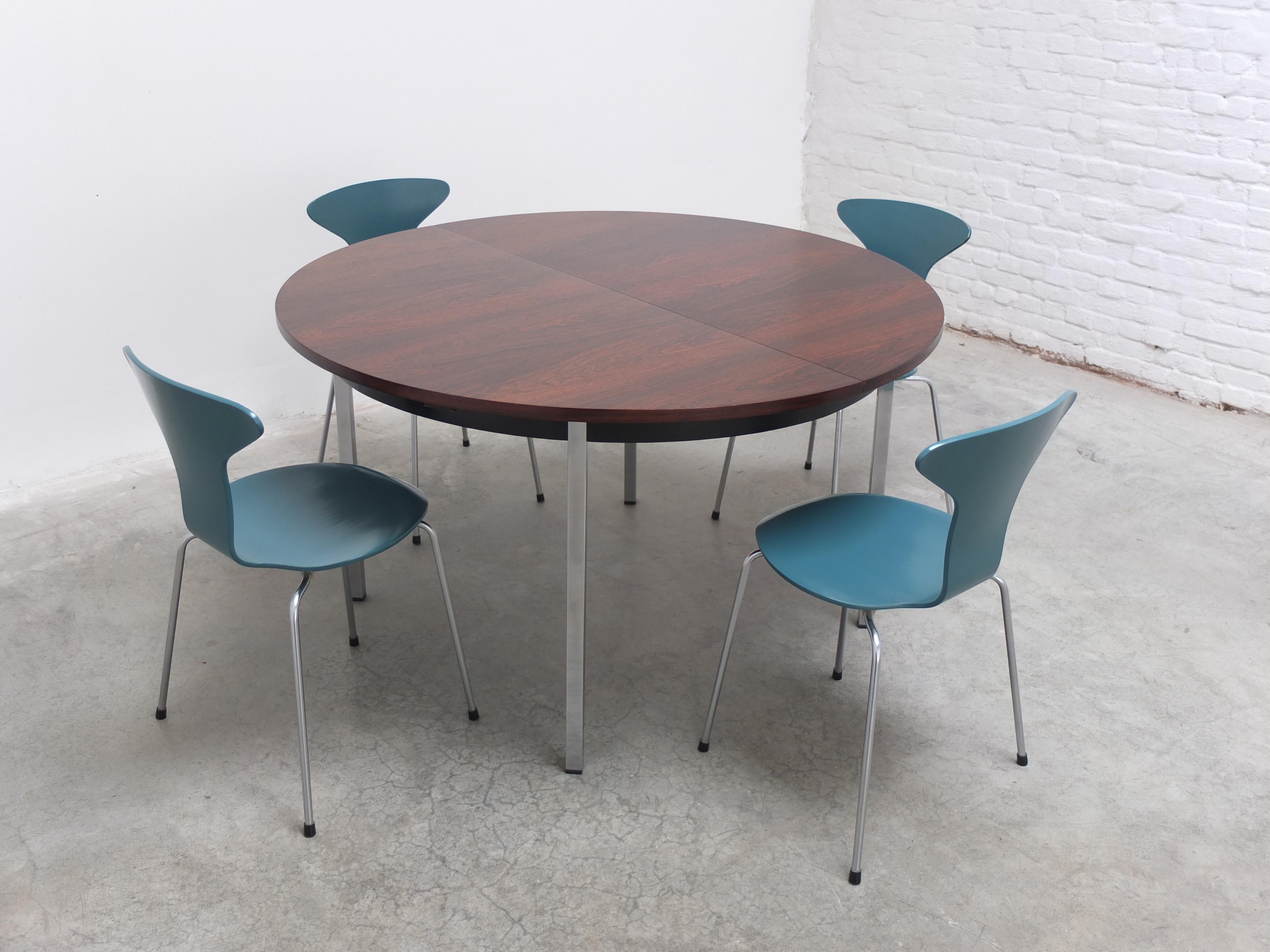 Extendable Round Dining Table by Alfred Hendrickx for Belform, 1960s For Sale 11