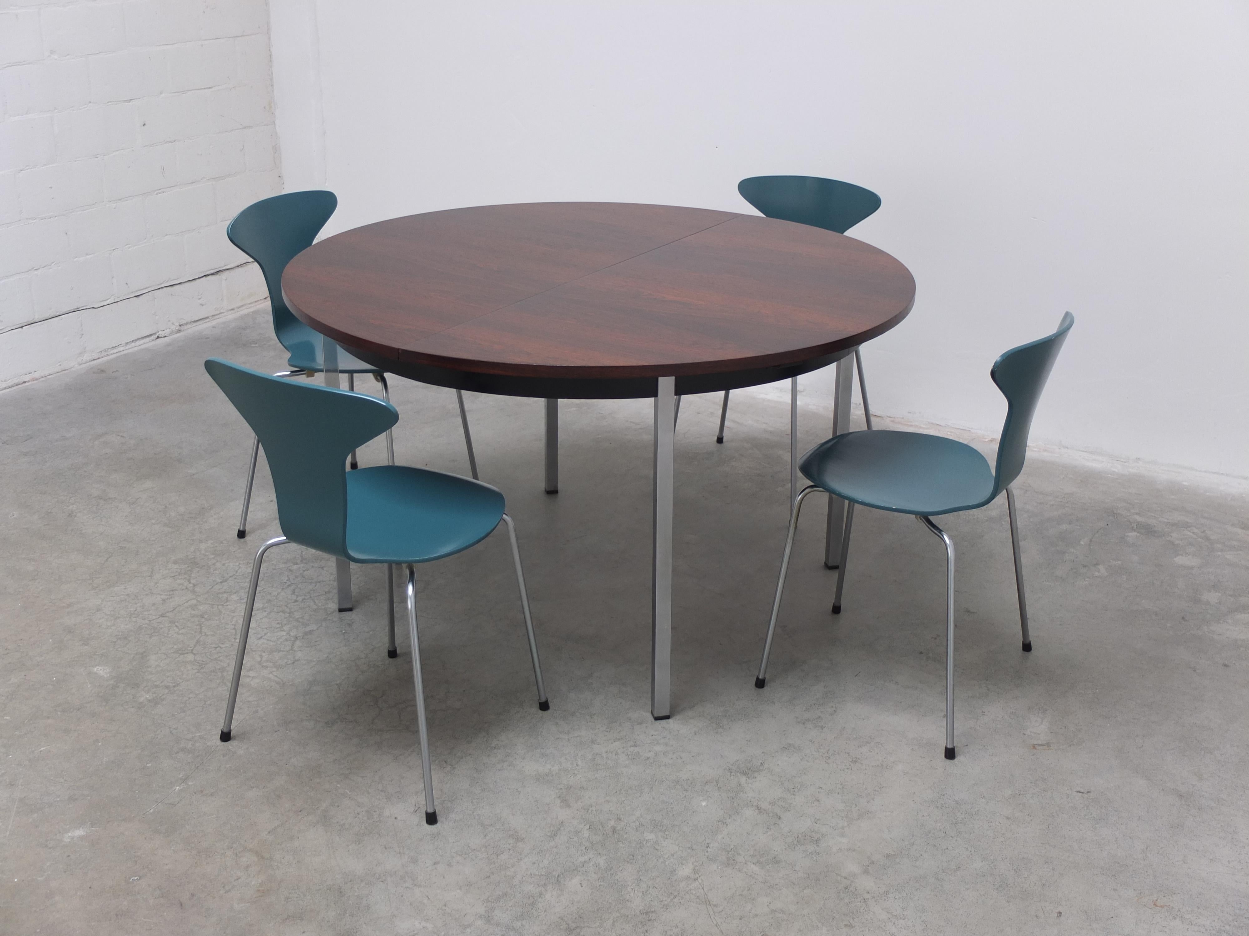 Extendable Round Dining Table by Alfred Hendrickx for Belform, 1960s For Sale 12