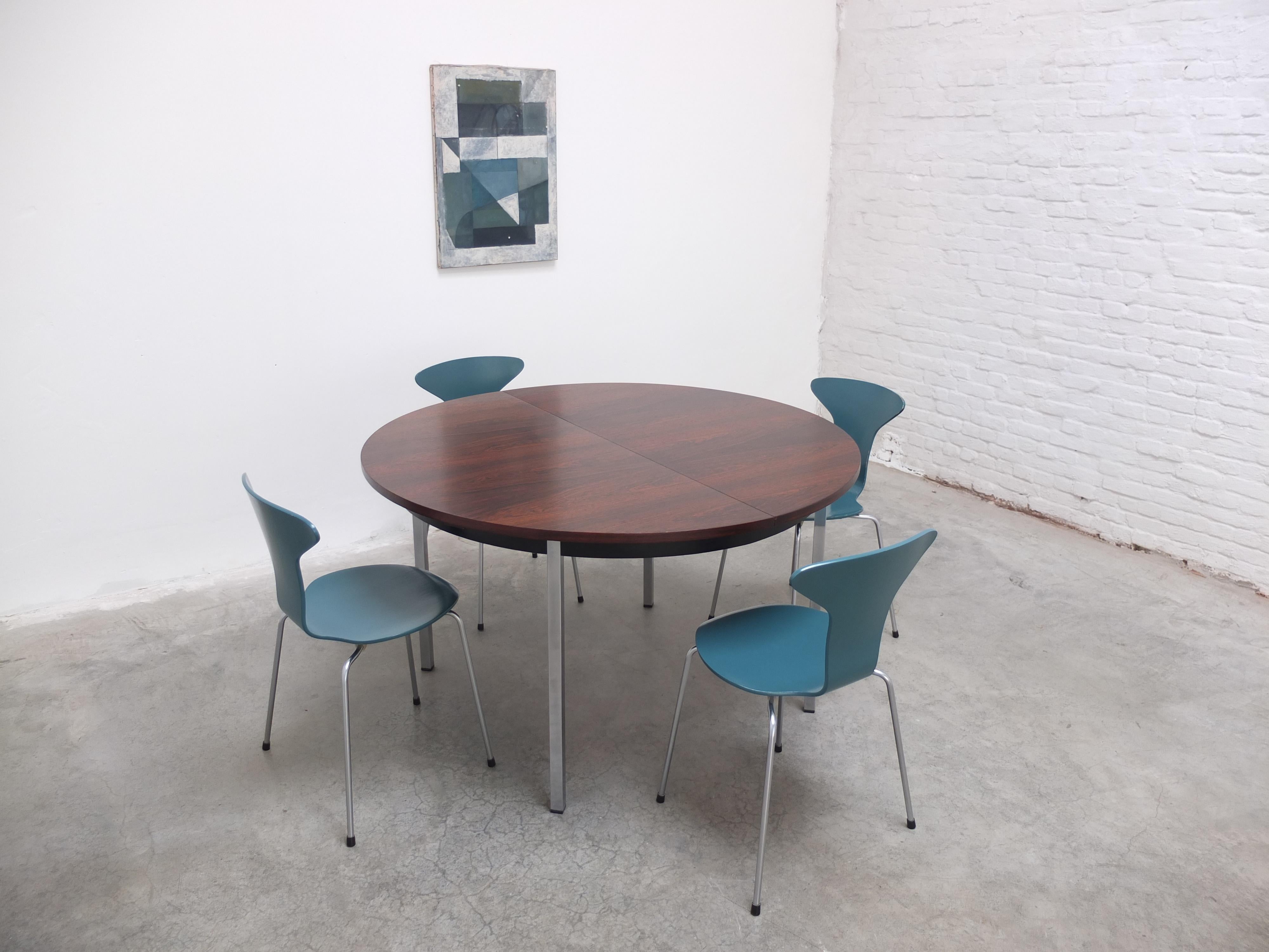 Extendable Round Dining Table by Alfred Hendrickx for Belform, 1960s For Sale 13