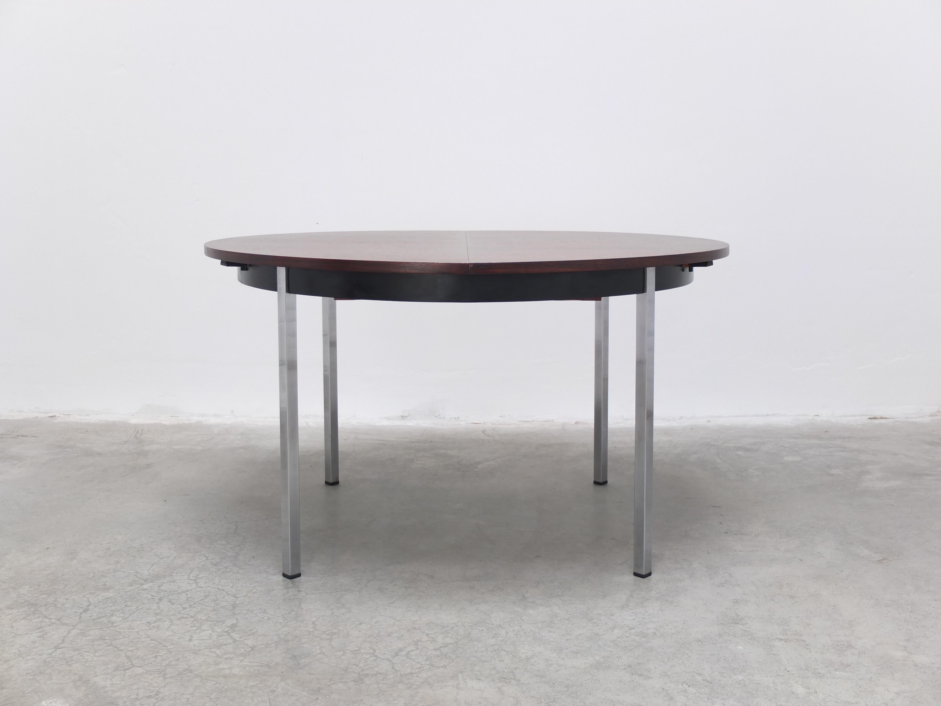 Mid-Century Modern Extendable Round Dining Table by Alfred Hendrickx for Belform, 1960s For Sale