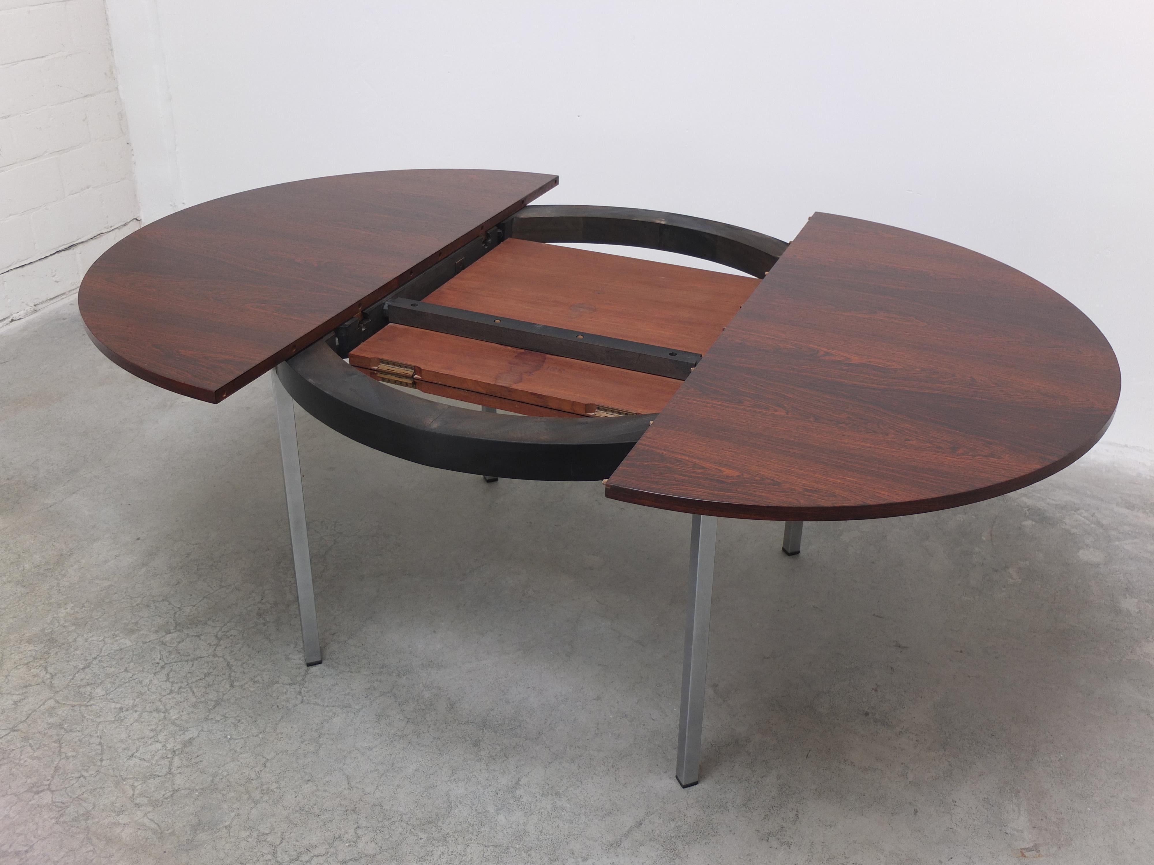 Extendable Round Dining Table by Alfred Hendrickx for Belform, 1960s For Sale 1