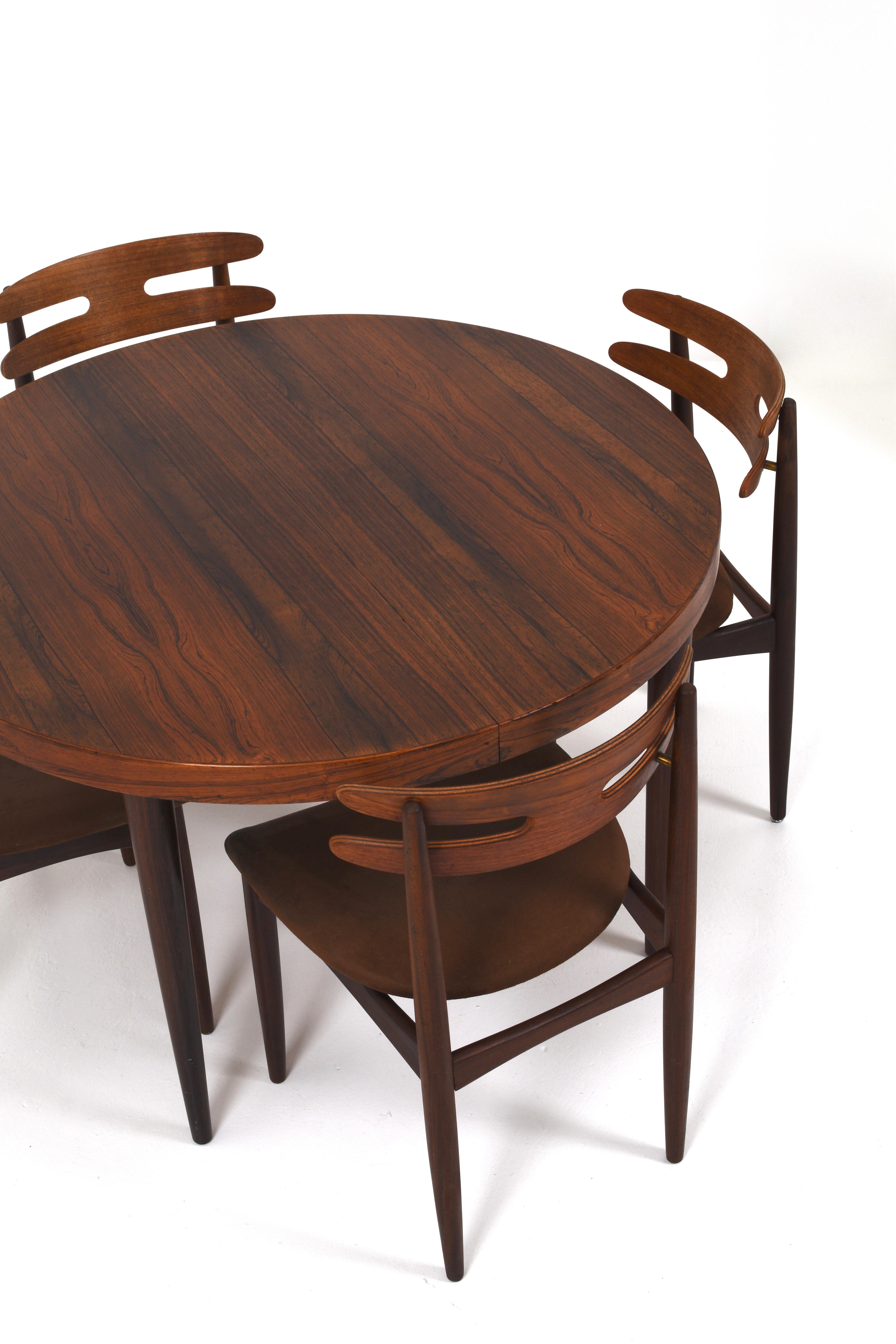 Mid-Century Modern Extendable Round Dining Table by Kai Kristiansen, Denmark, 1960s For Sale