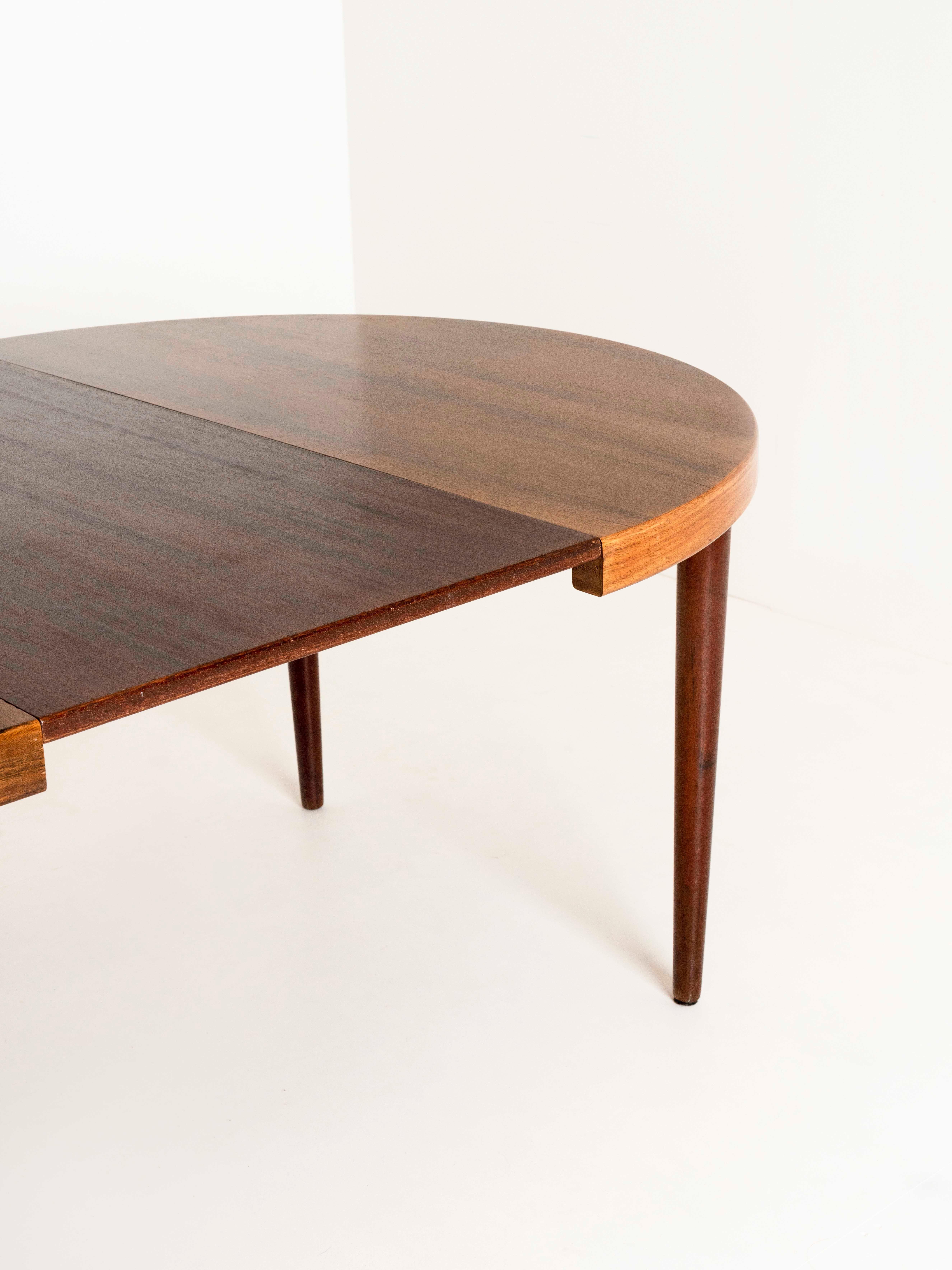 Mid-20th Century Extendable Round Dining Table by Kai Kristiansen, Denmark, 1960s