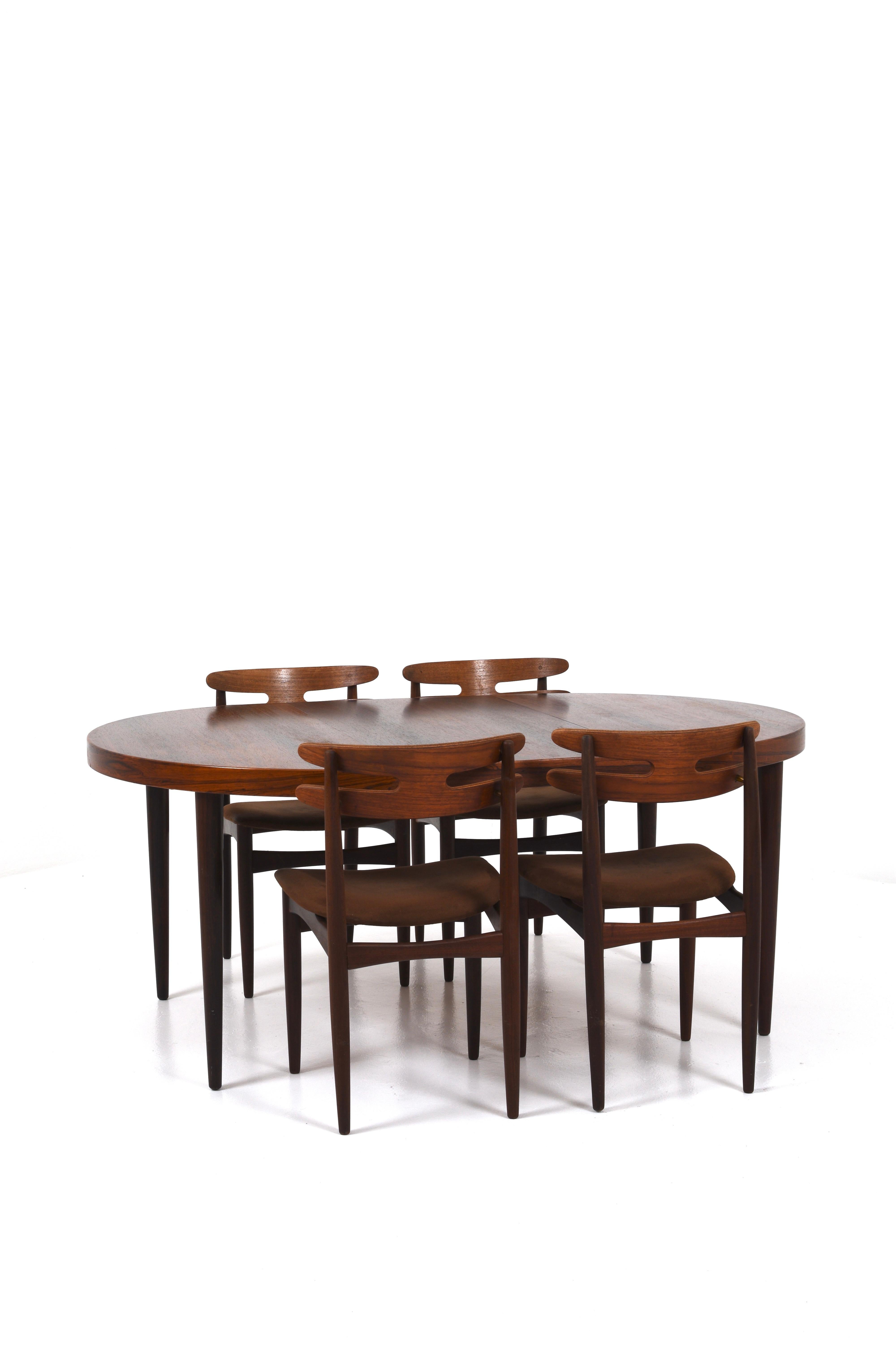 Extendable Round Dining Table by Kai Kristiansen, Denmark, 1960s For Sale 1