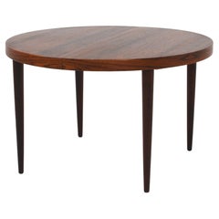 Table de salle à manger ronde extensible par Kai Kristiansen, Danemark, années 1960