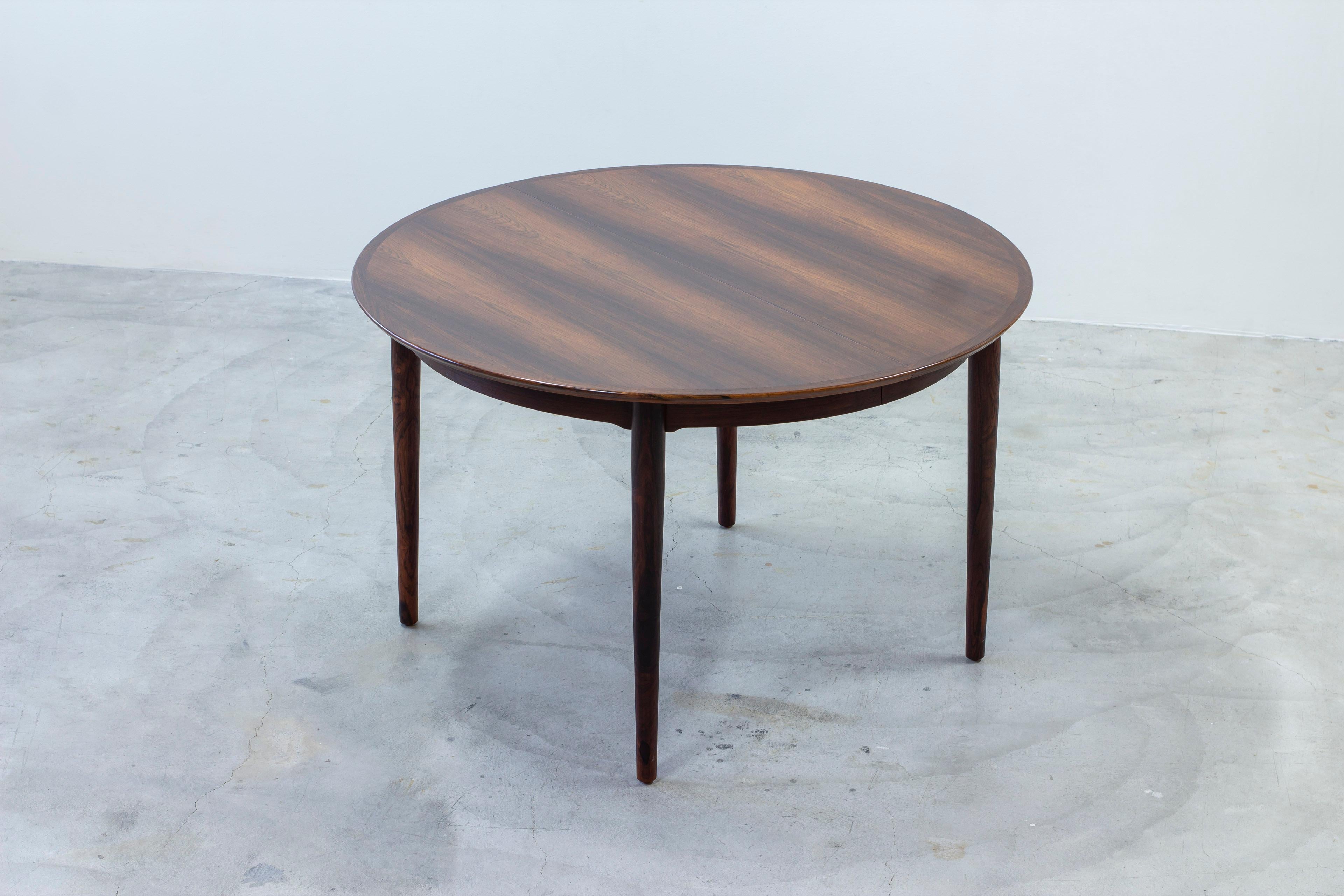 Extendable Round Dining Table in Rosewood by Arne Vodder, Denmark, 1960s 6