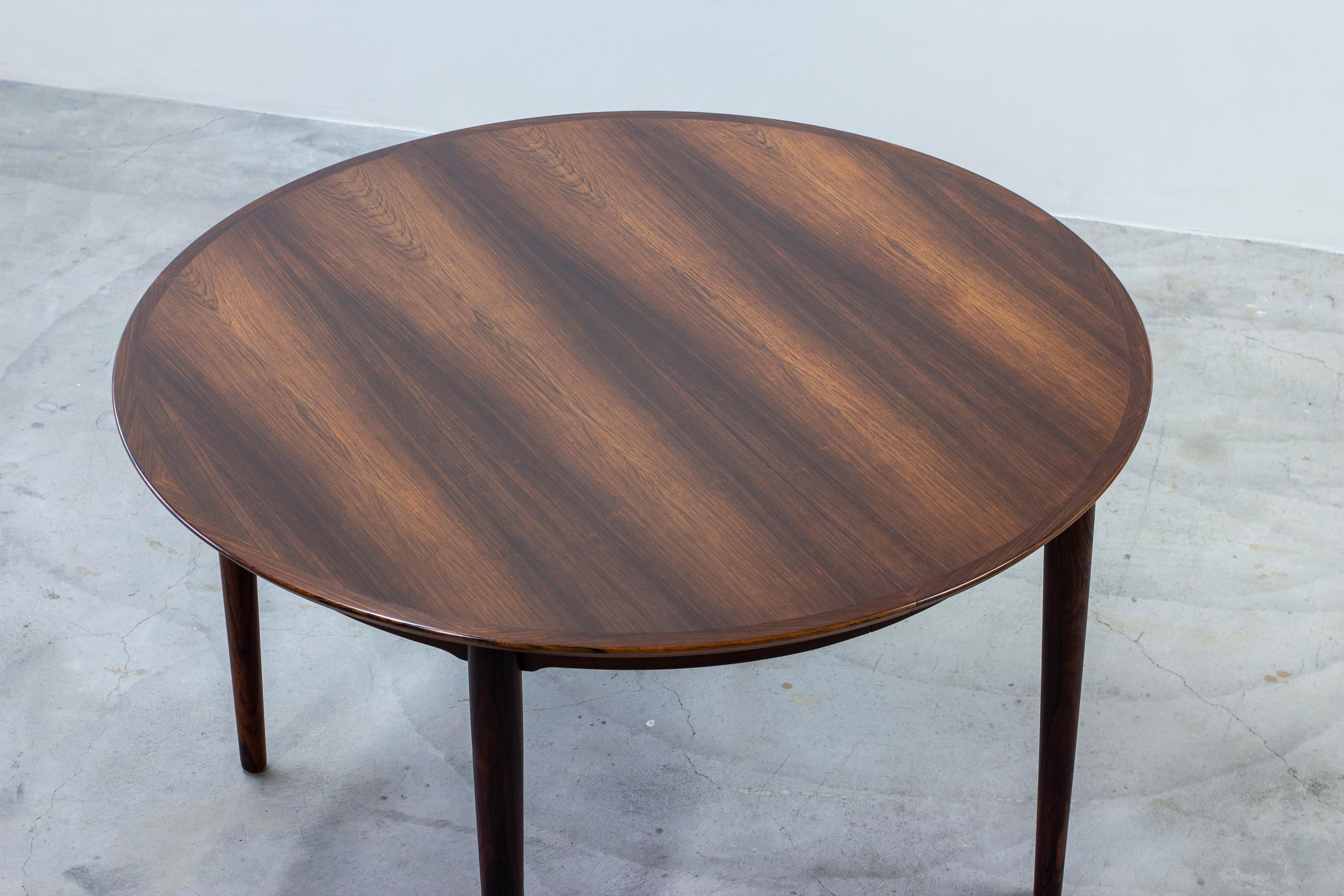 Extendable Round Dining Table in Rosewood by Arne Vodder, Denmark, 1960s 8