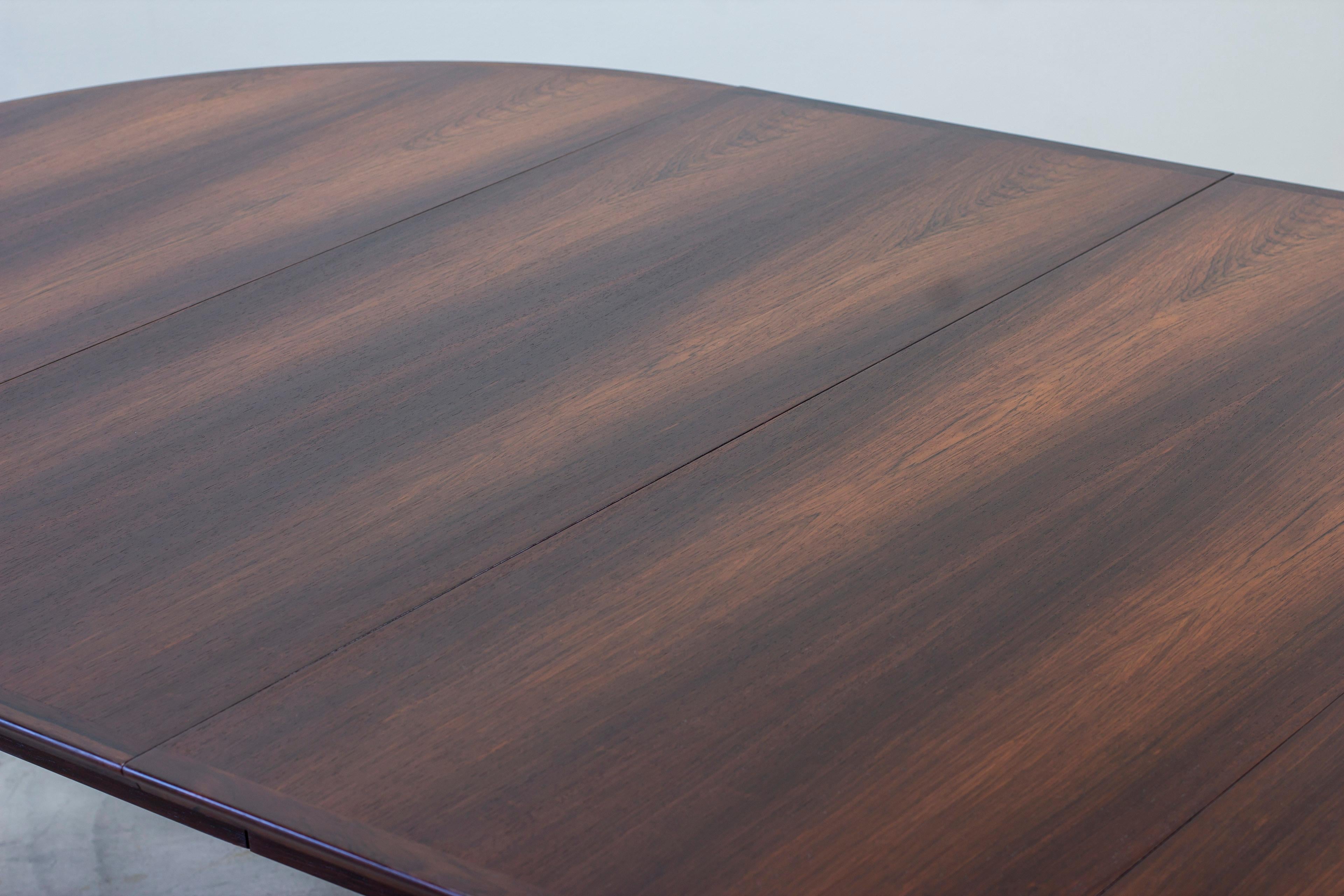 Extendable Round Dining Table in Rosewood by Arne Vodder, Denmark, 1960s 1