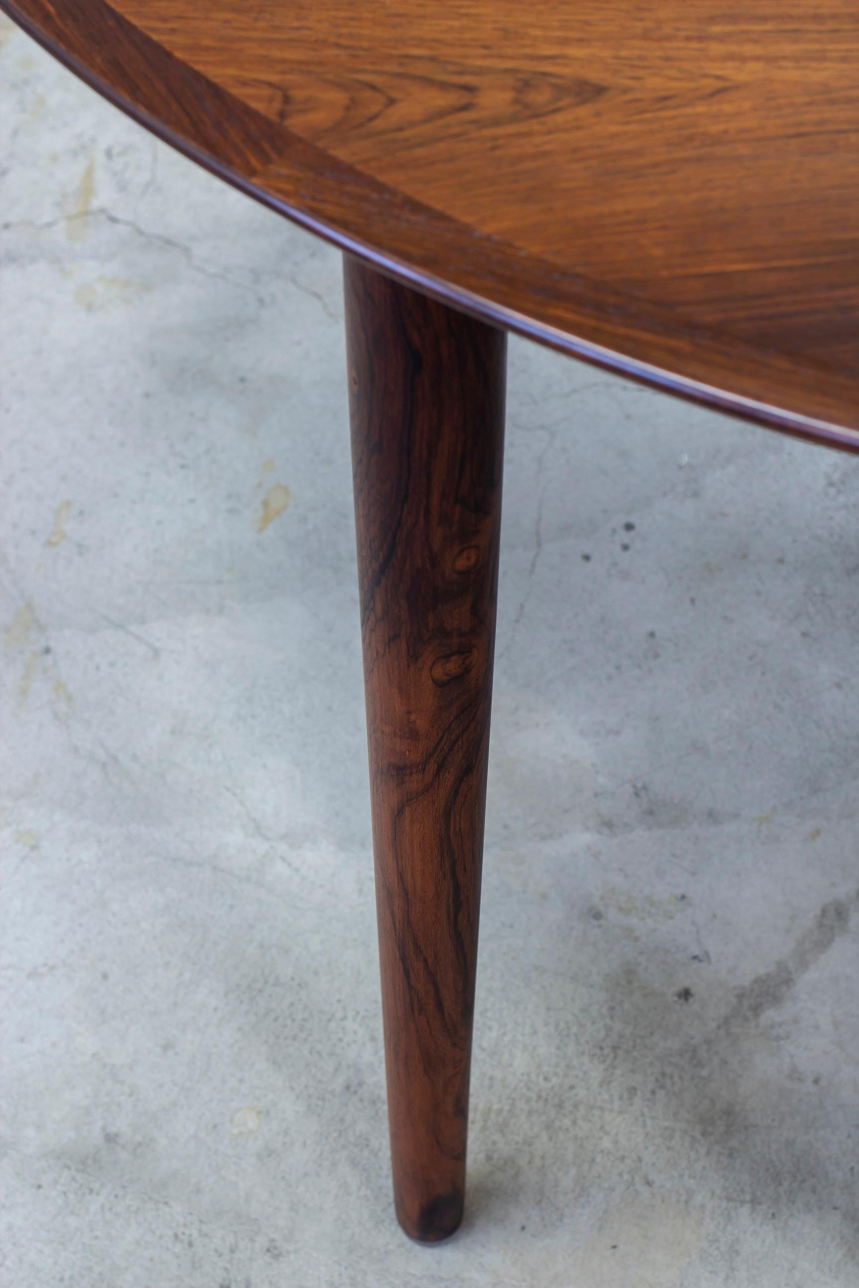 Extendable Round Dining Table in Rosewood by Arne Vodder, Denmark, 1960s 2