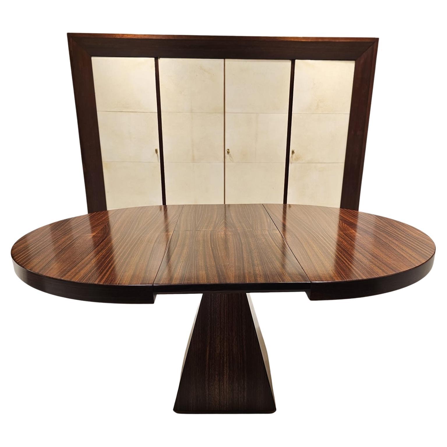 Table de salle à manger ronde extensible en bois de rose de Vittorio INTROINI