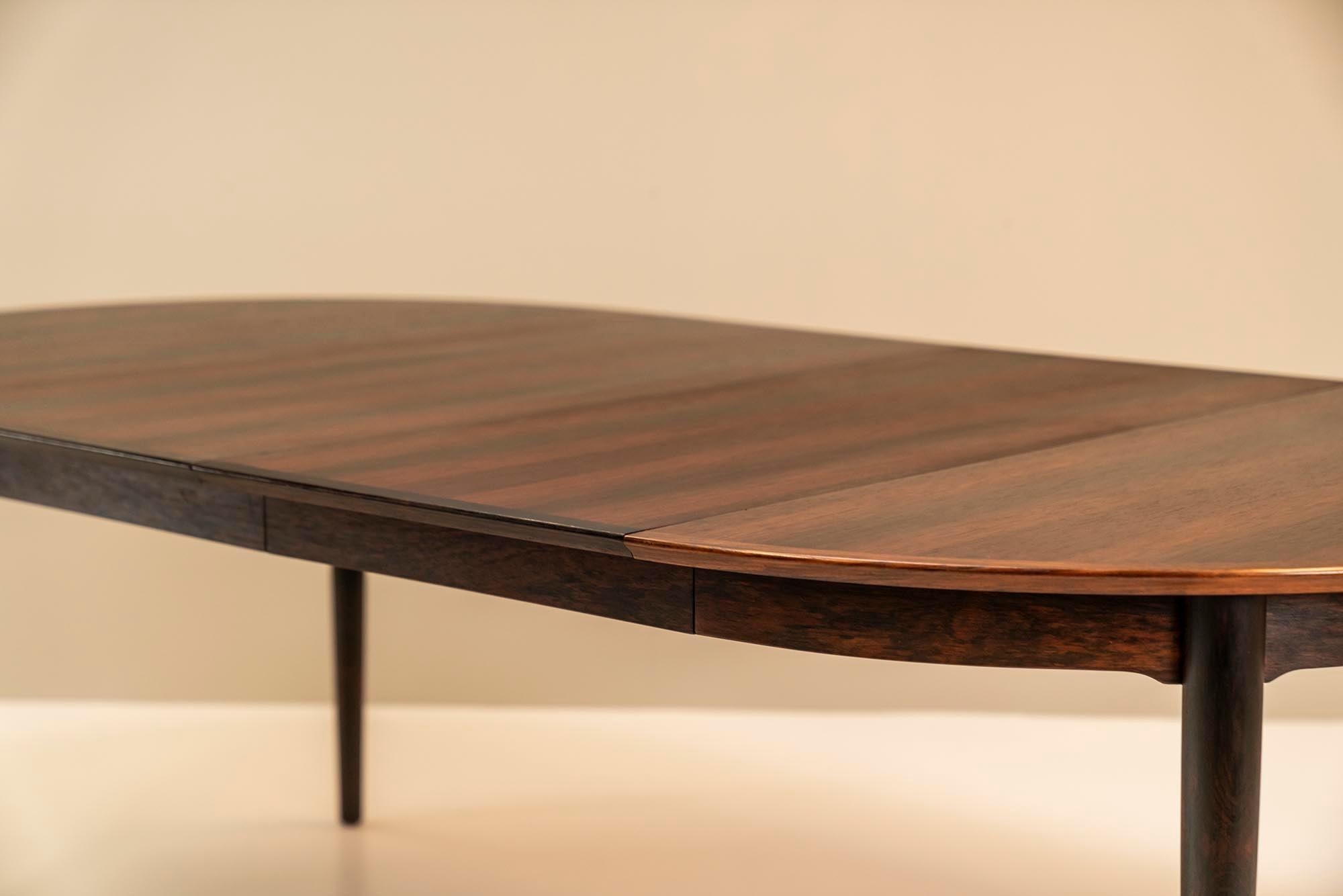 Extendable Round Dining Table in Rosewood by Arne Vodder, Denmark, 1950s 5