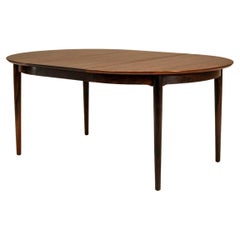 Table de salle à manger ronde extensible en bois de rose par Arne Vodder, Danemark, années 1950