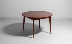 Extendable round dining table in teak, Belgium 1960s
