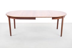 Extendable Round table by Gunni Omann for Omann Jun Møbelfabrik in Teak