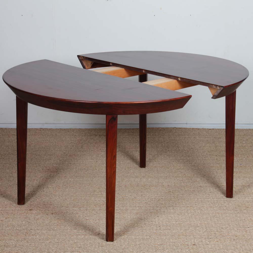 Extendable round table by Ole Hald for Gudme Møbelfabrik, 1960s in vendita 4
