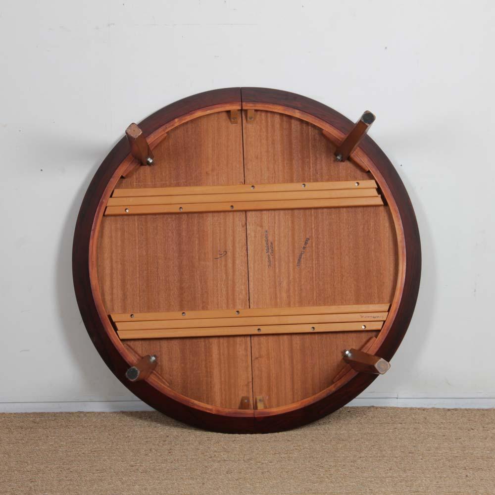 Extendable round table by Ole Hald for Gudme Møbelfabrik, 1960s in vendita 6