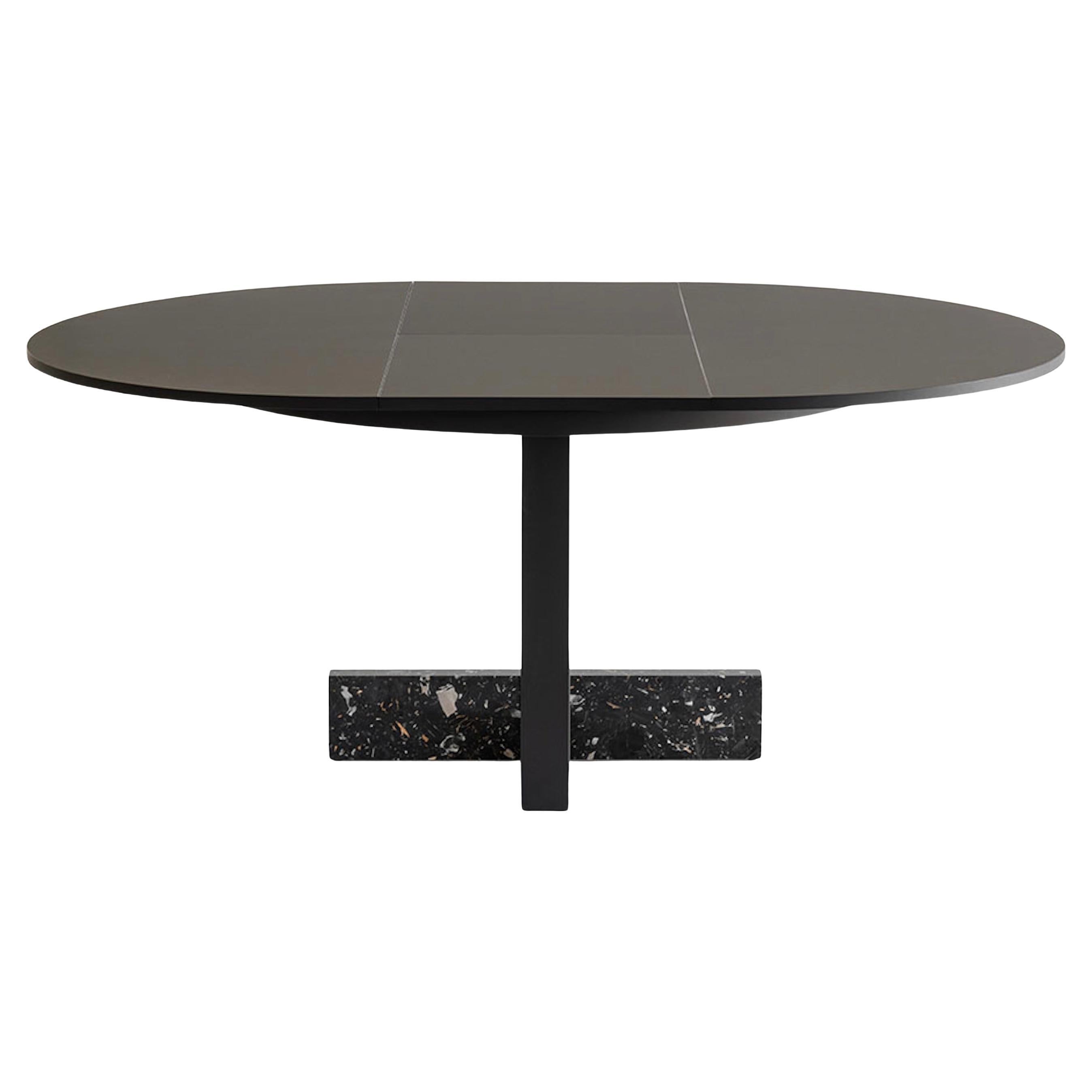 Table ronde à rallonge Magis Pied-à-terre design Brogliato Traverso - Noir