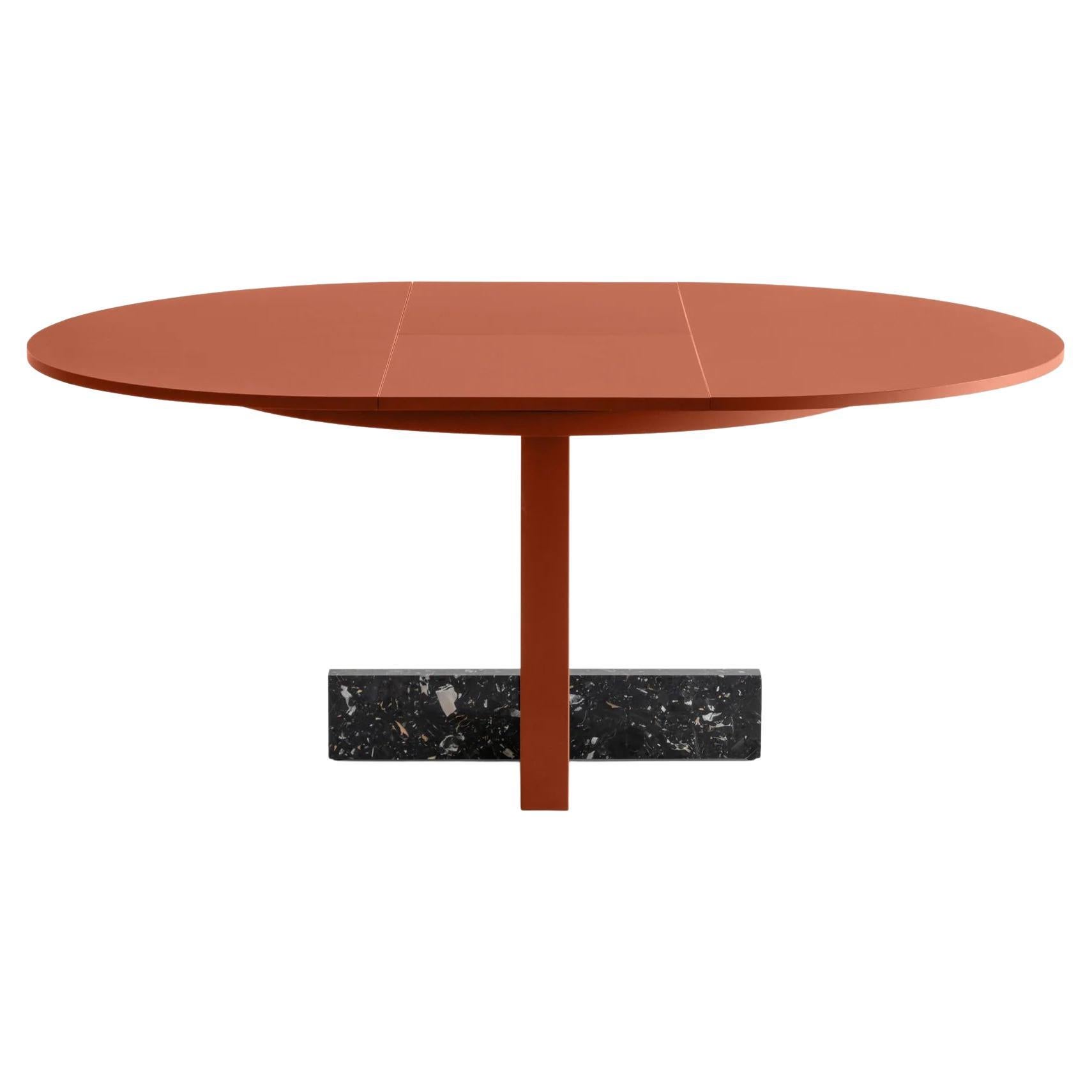 Table ronde à rallonge Magis Pied-à-terre design Brogliato Traverso - Rouge brique en vente
