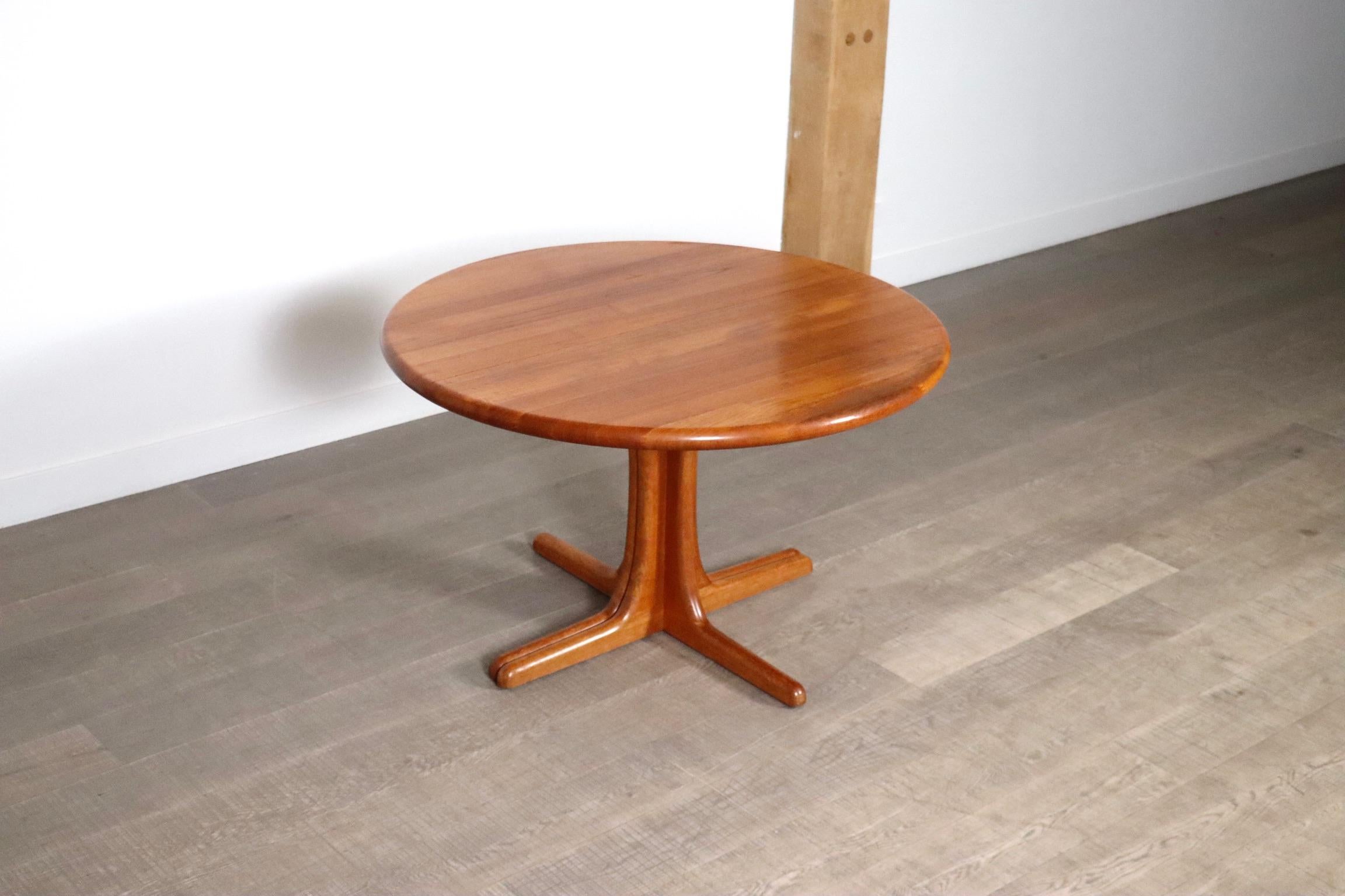 Extendable Round To Oval Dining Table In Teak, Denmark 1960s 6