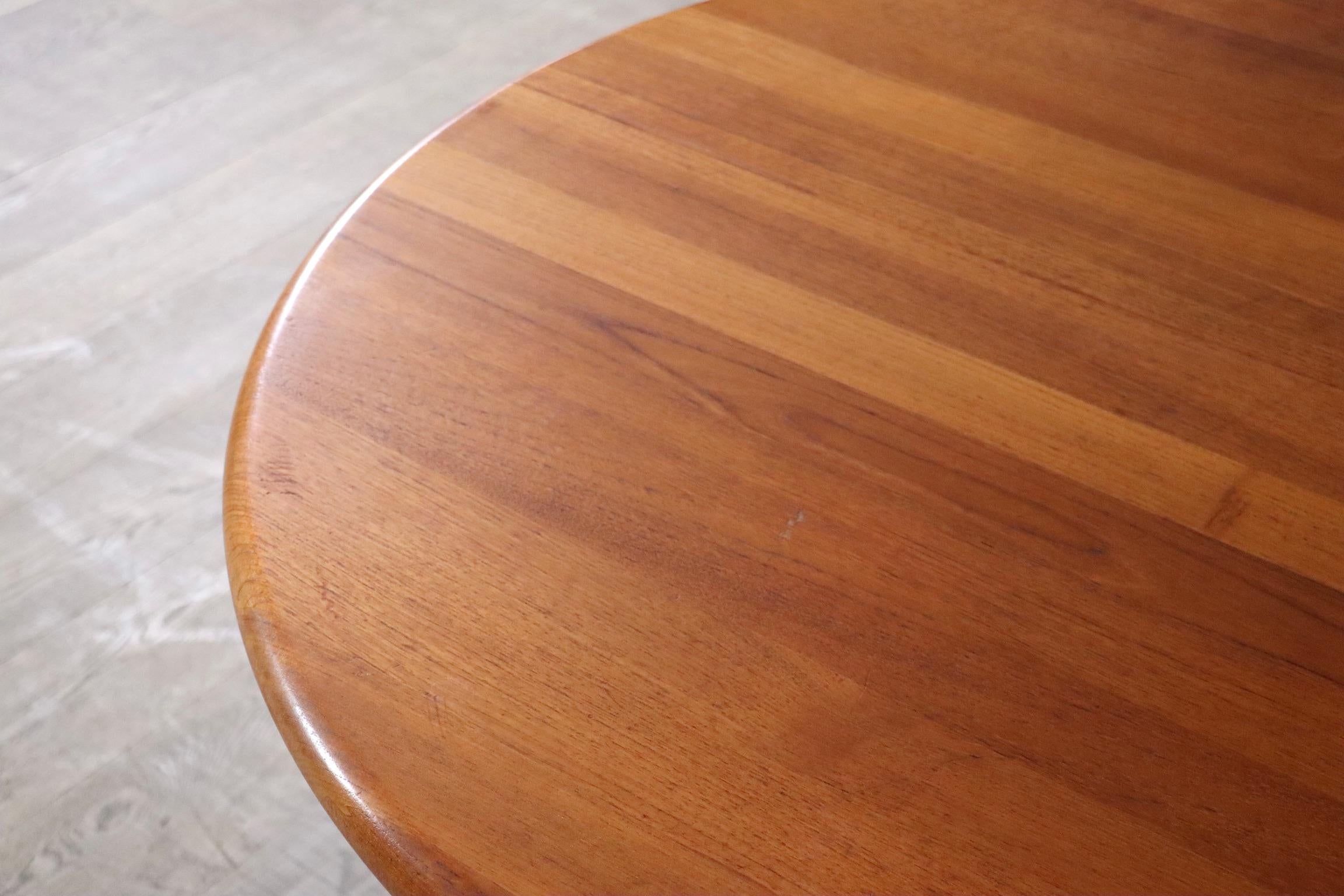 Extendable Round To Oval Dining Table In Teak, Denmark 1960s 3
